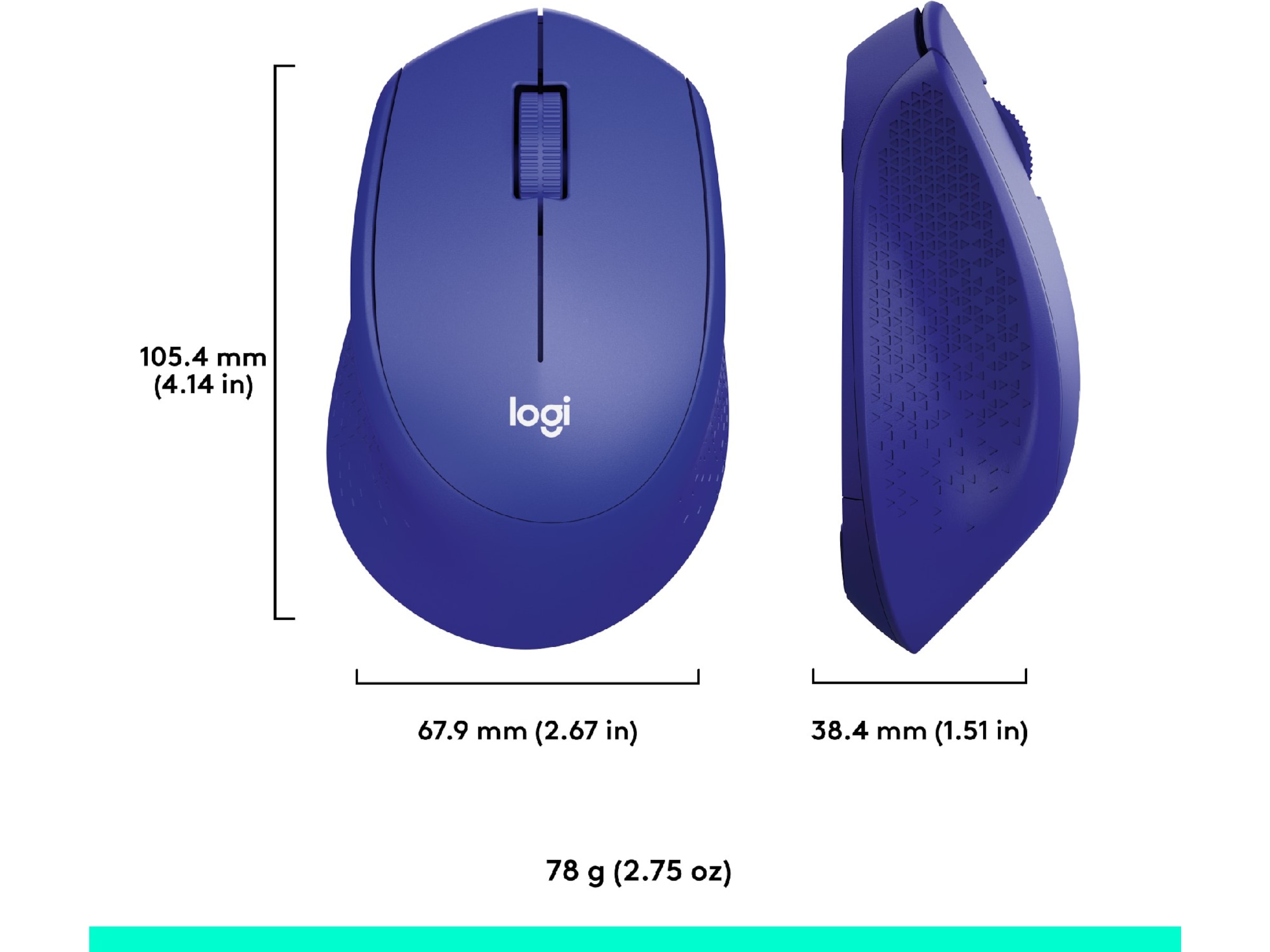 Logitech M330 Silent Plus Trådløs Blå Mus