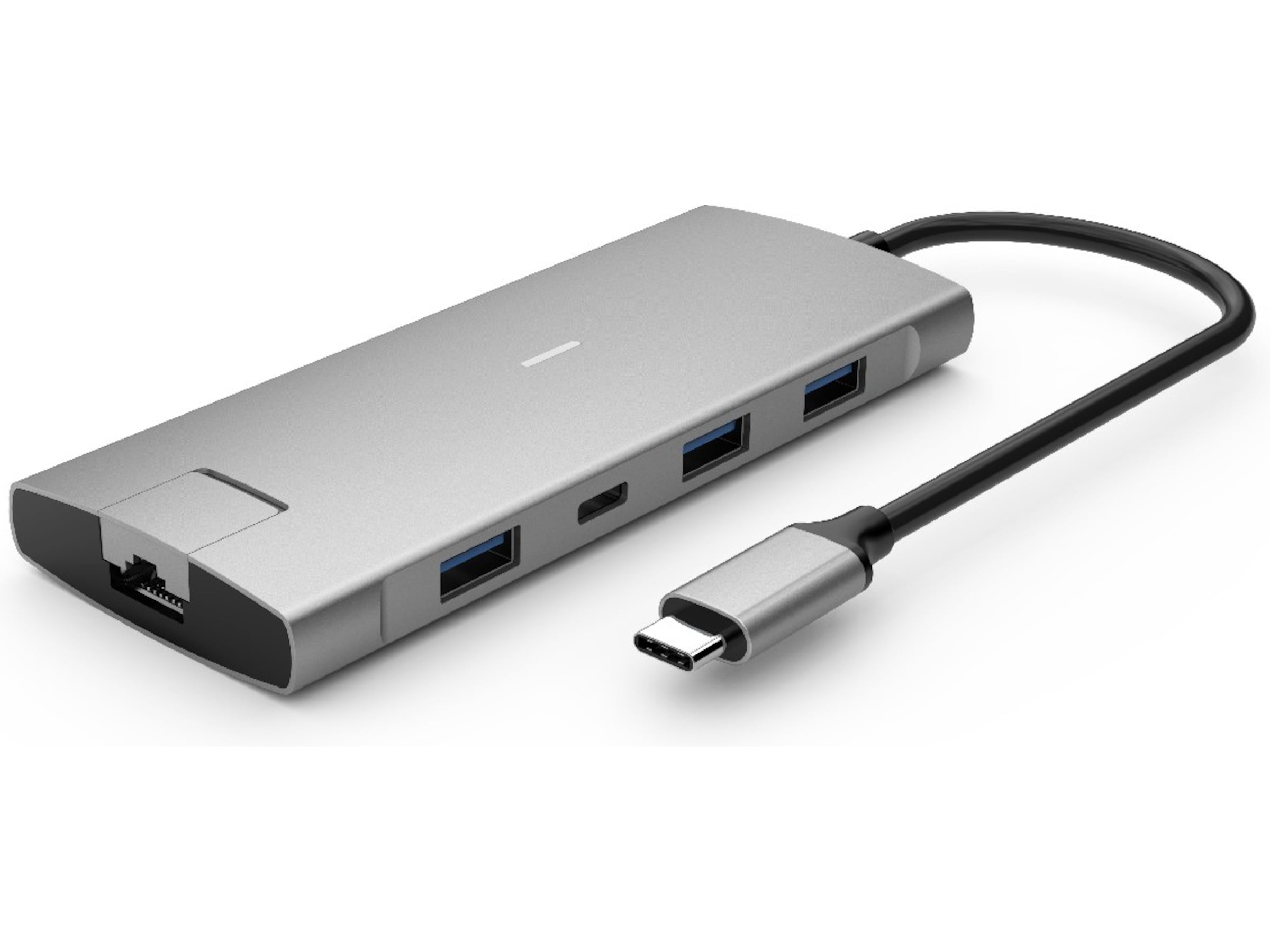 iiglo 8-i-1 Slim MultiPort Docking (lysegrå) Dockingstation og USB-hub