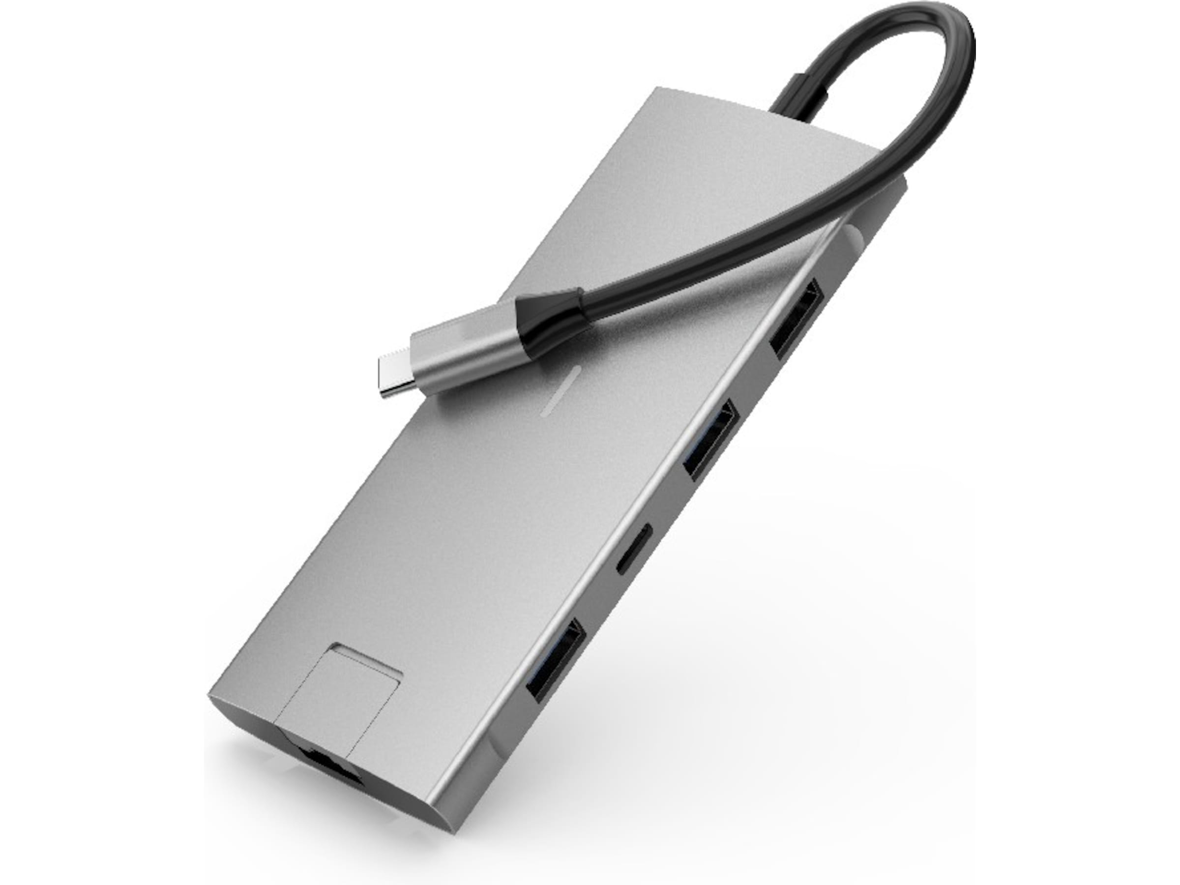 iiglo 8-i-1 Slim MultiPort Docking (lysegrå) Dockingstation og USB-hub