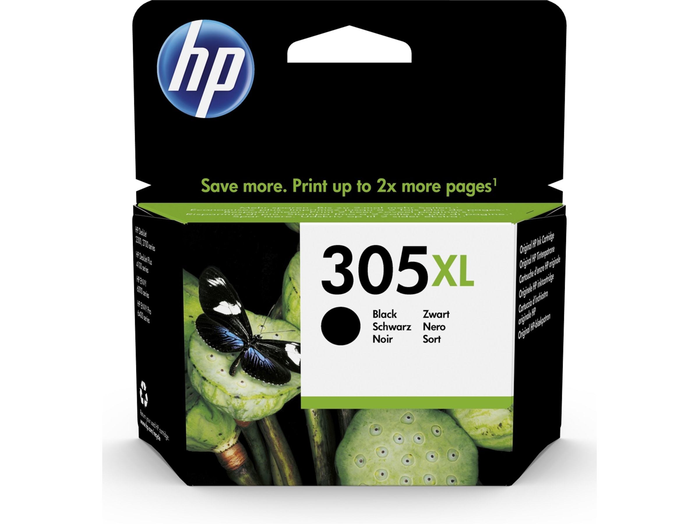 HP Blæk 305XL Sort Blækpatroner