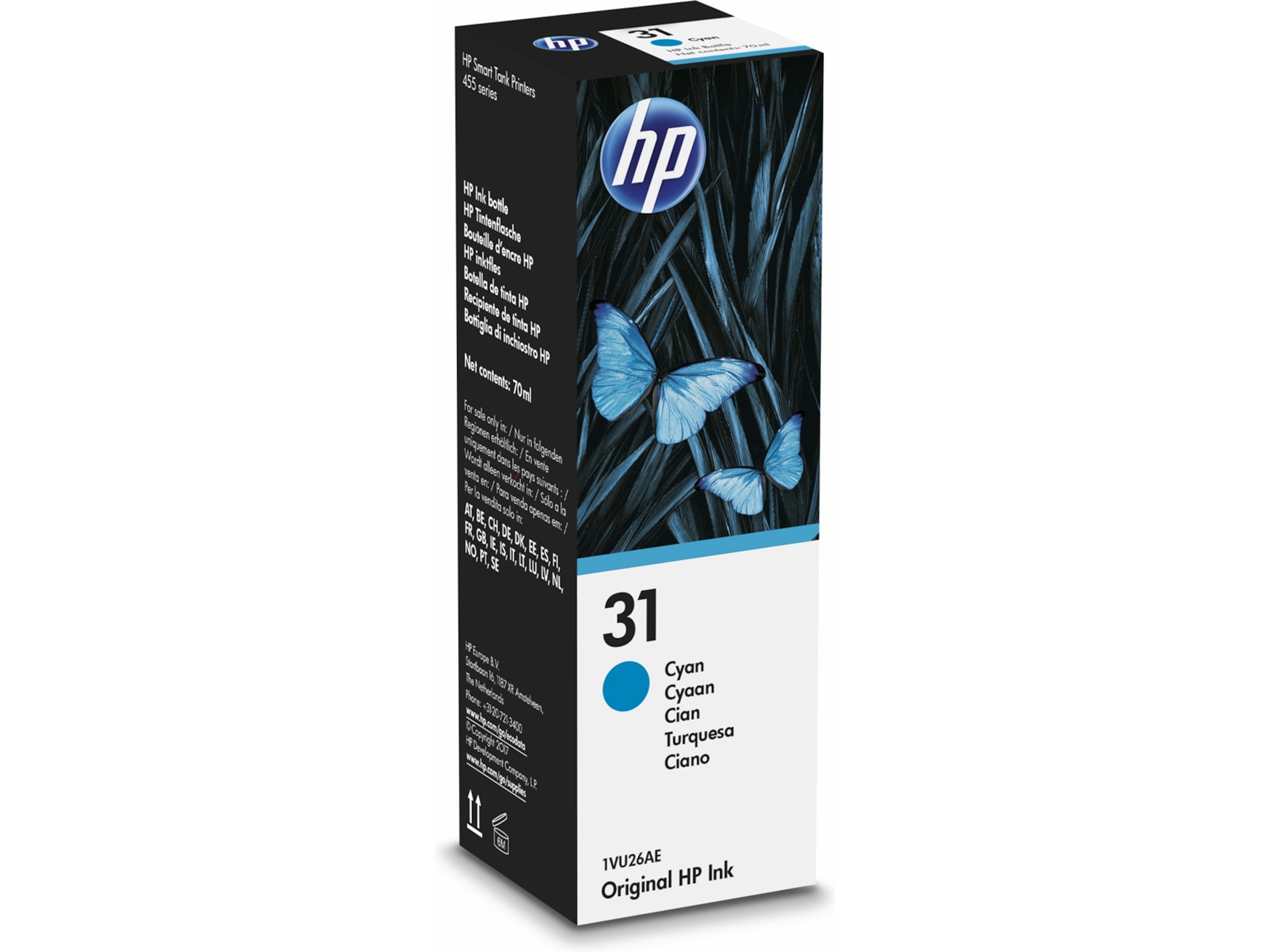 HP Blæk 31 Cyan Blækpatroner