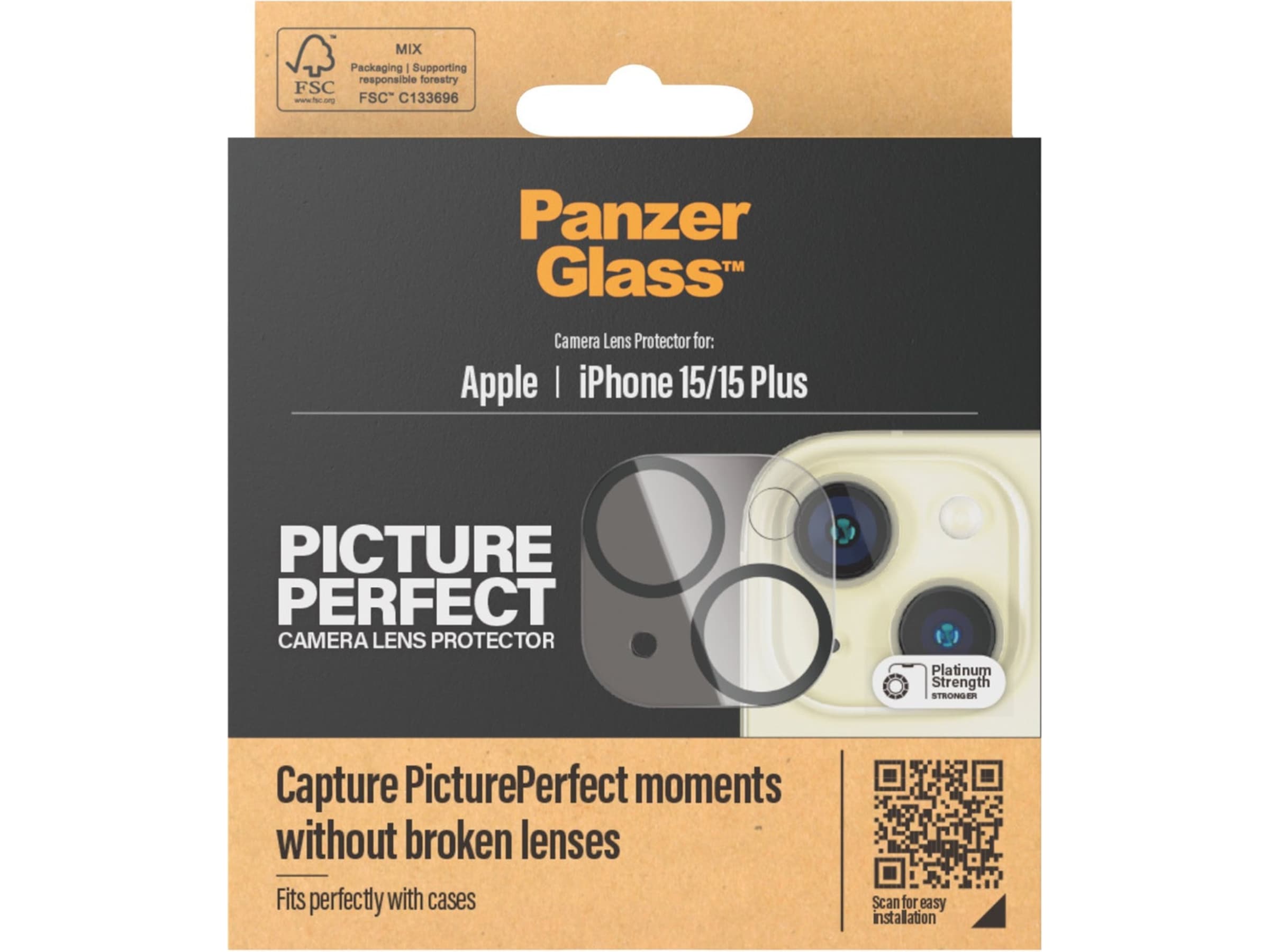 PanzerGlass CP iPhone 15 / 15 Plus Linsebeskytter Skærmbeskyttelse mobiltelefon