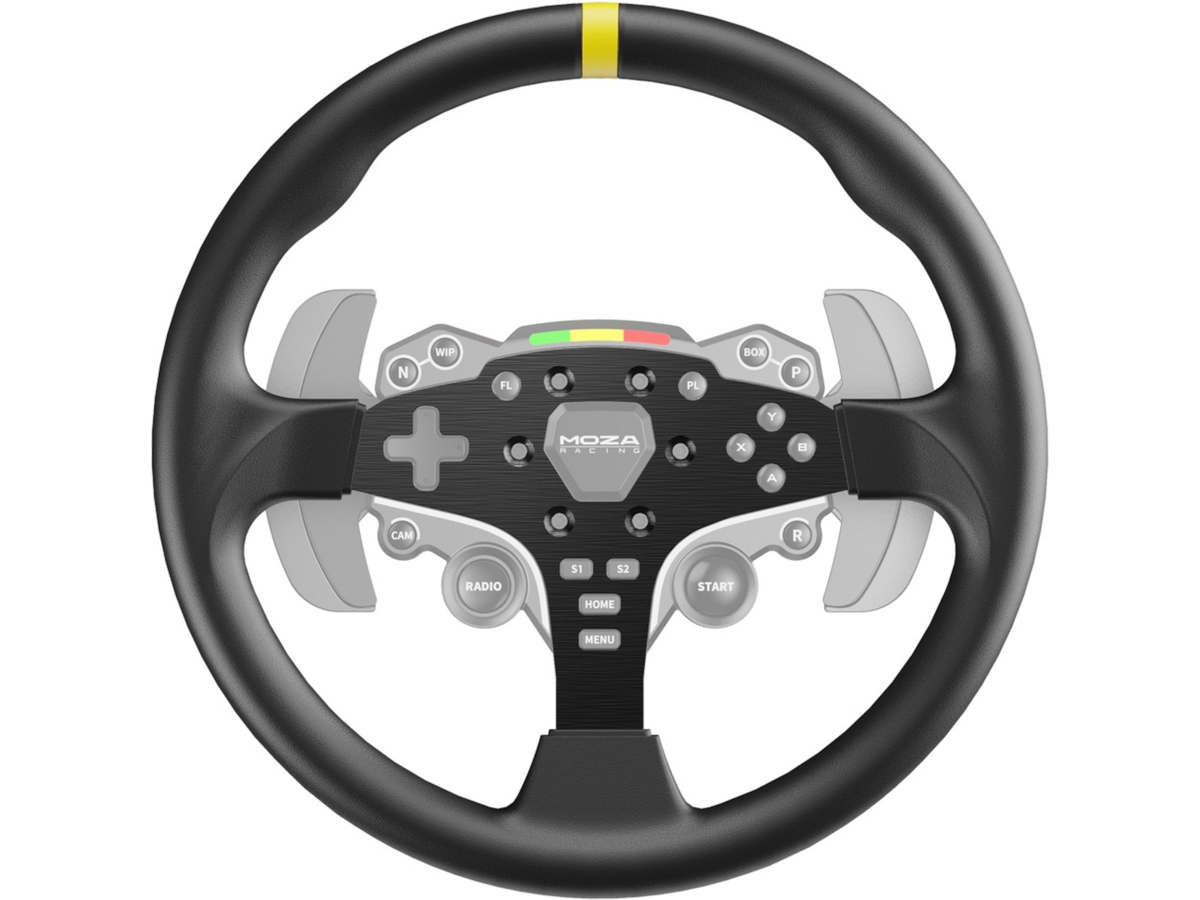 Moza Racing 12-inch Round Wheel Mod for ES Rat og pedaler