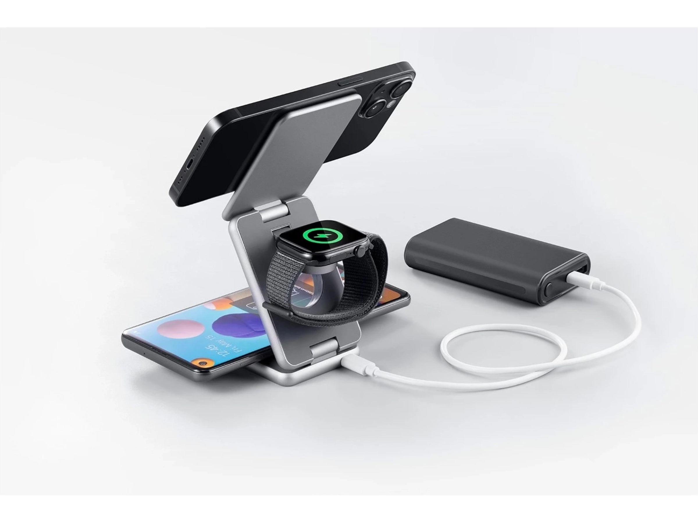 Andersson WSC-Q2100 Qi Magnetisk 3-i-1 trådløs opladningsstander Trådløs oplader
