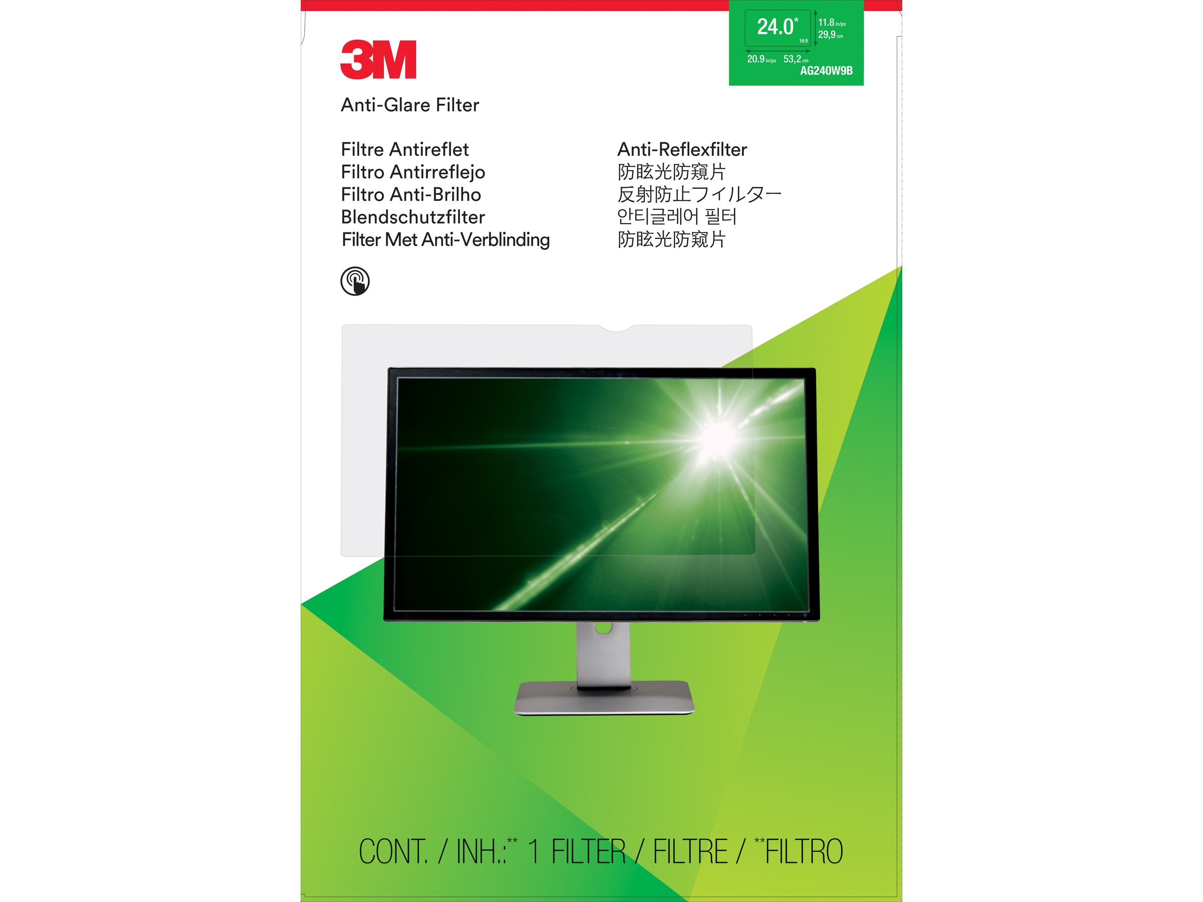3M AntiGlare Filter for 24" Monitor Komplett.dk