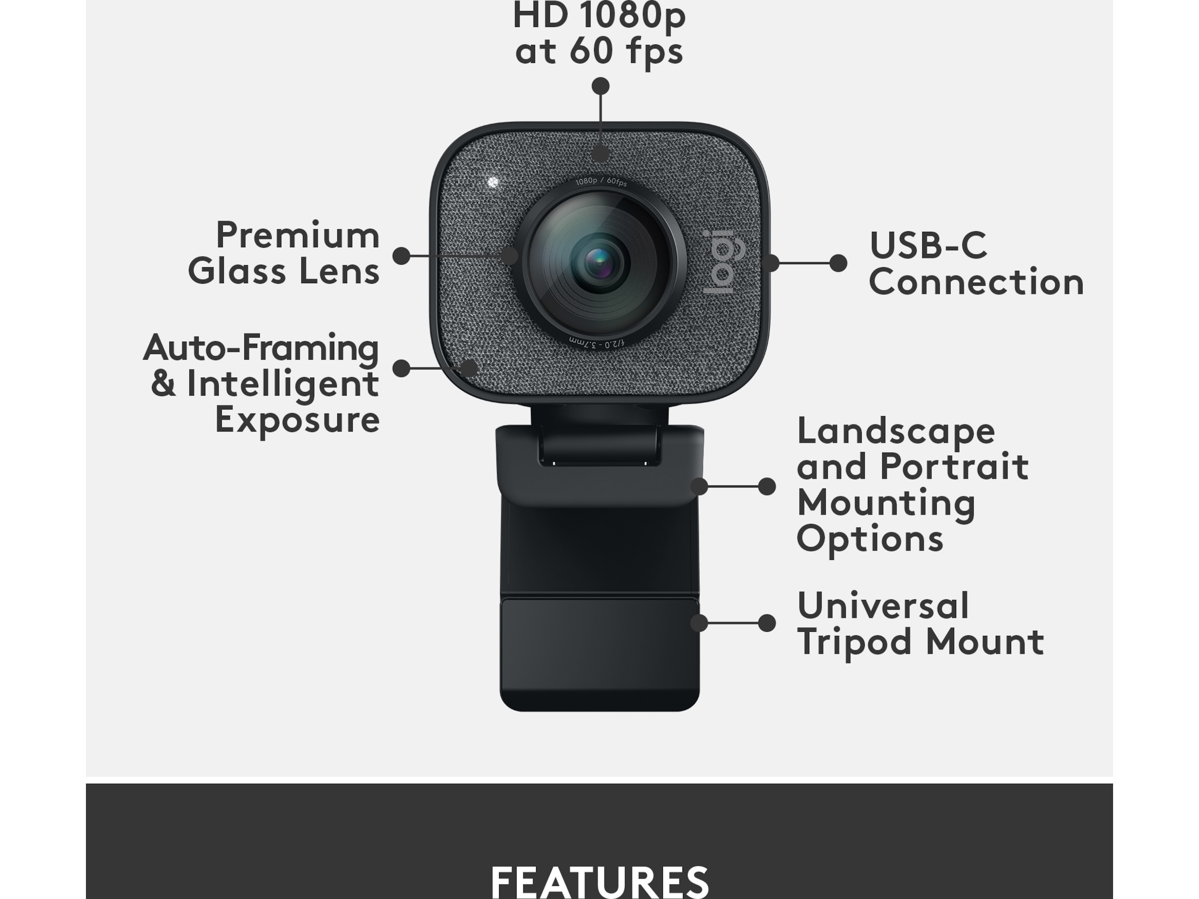 Logitech StreamCam Graphite Webkameraer