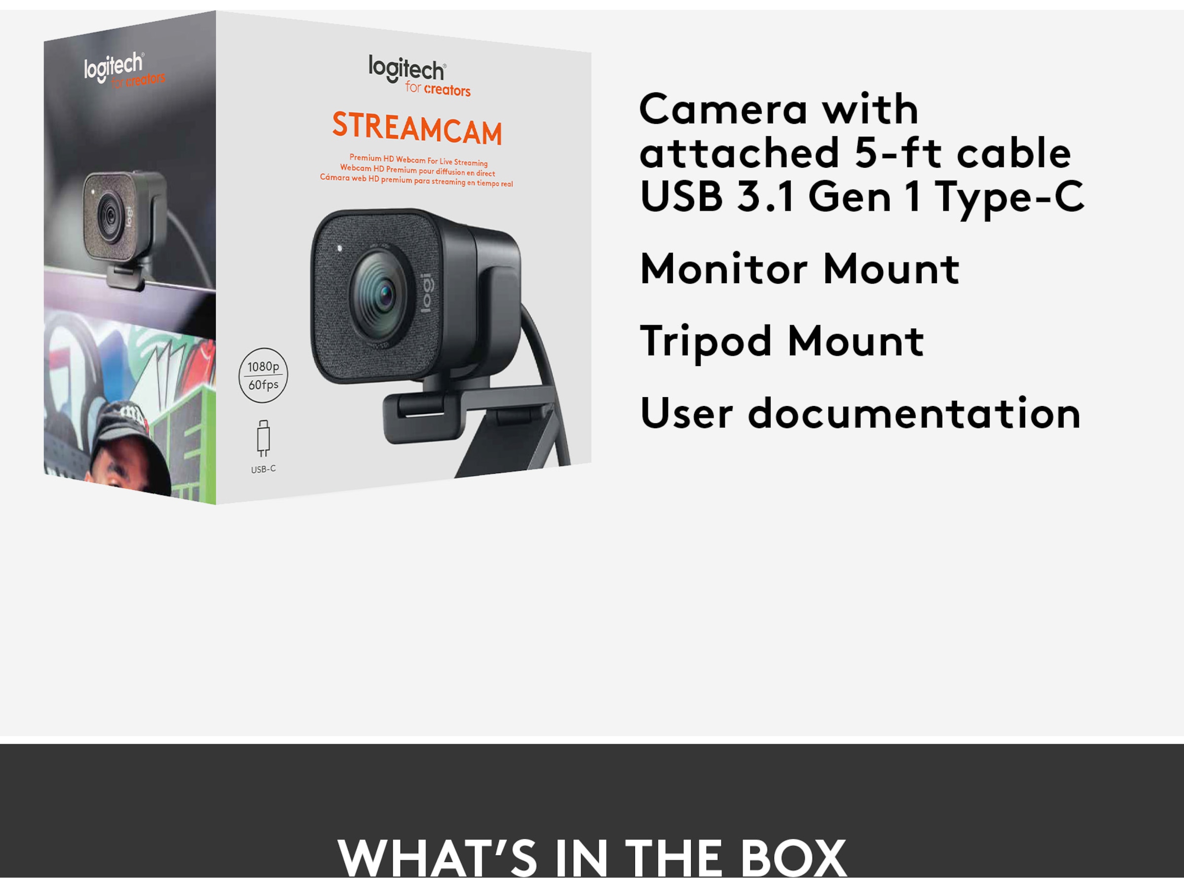 Logitech StreamCam Graphite Webkameraer