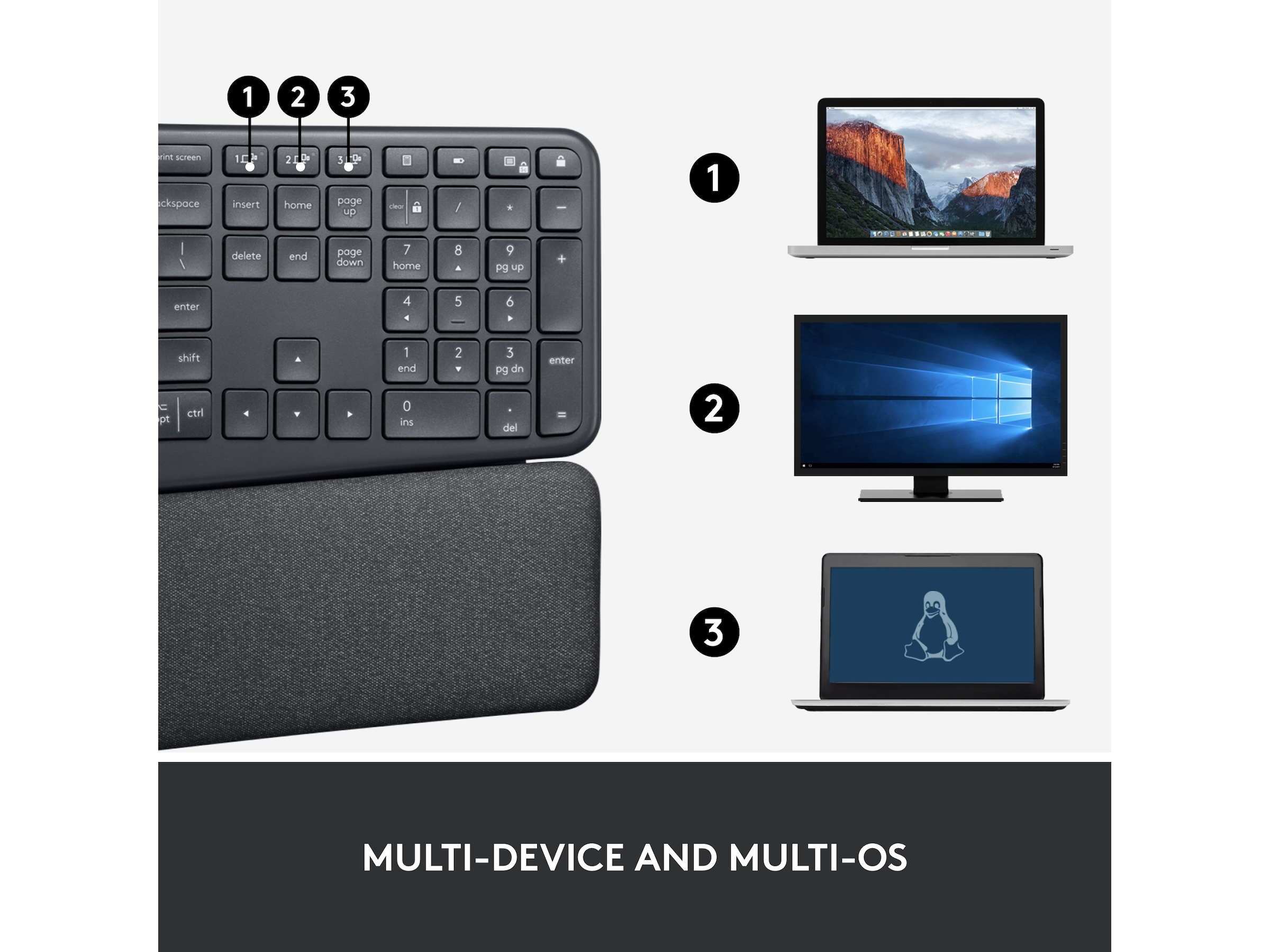 Logitech ERGO K860 Trådlös Tastatur Keyboards