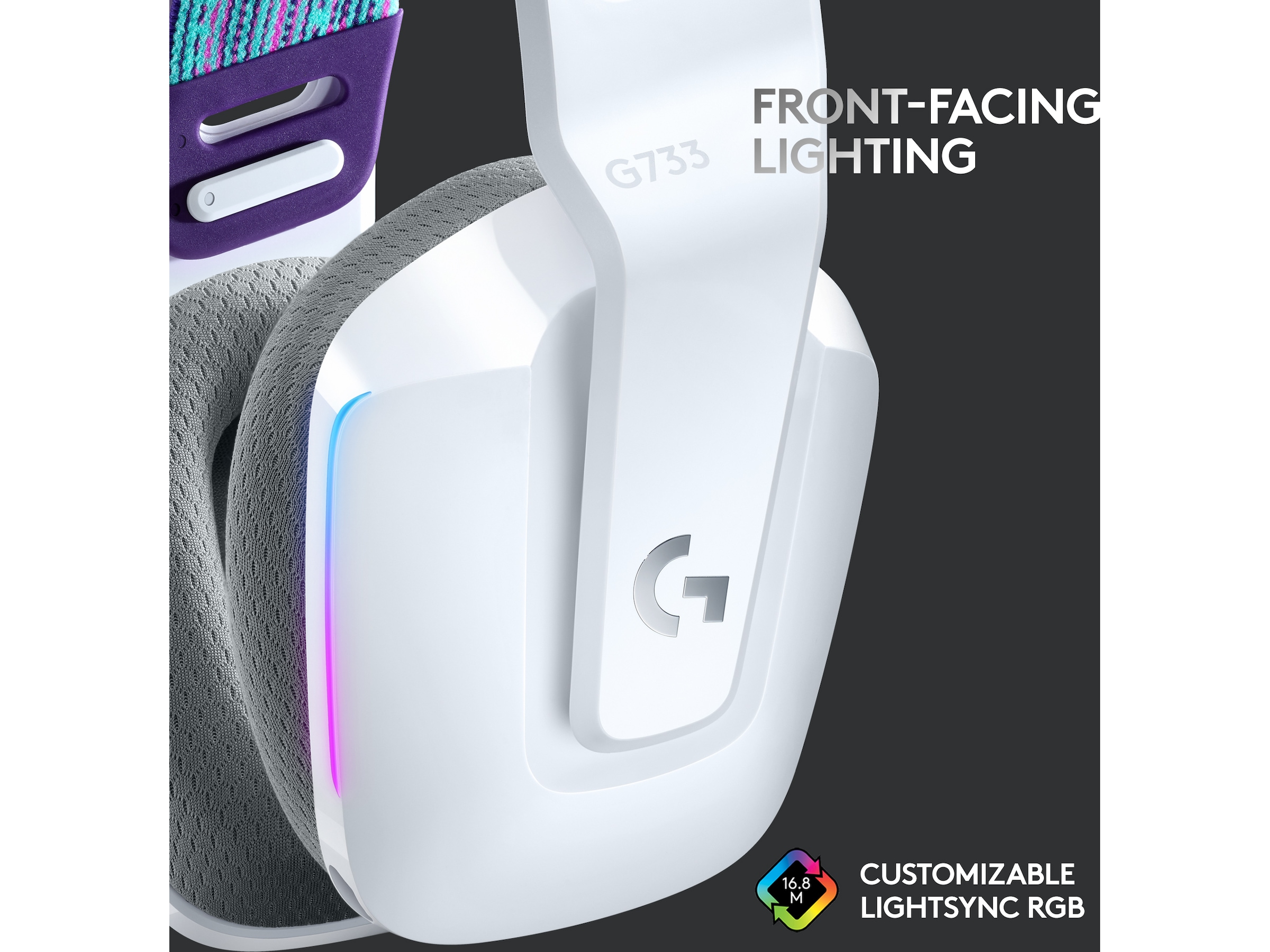 Logitech G733 LIGHTSPEED Trådløst Gaming Headset (hvid) Gamingheadset