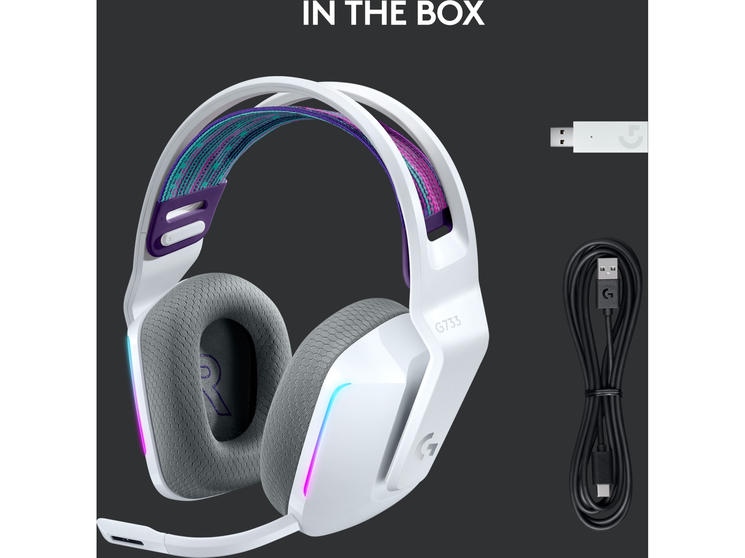 Logitech G733 LIGHTSPEED Trådløst Gaming Headset (hvid) Gamingheadset