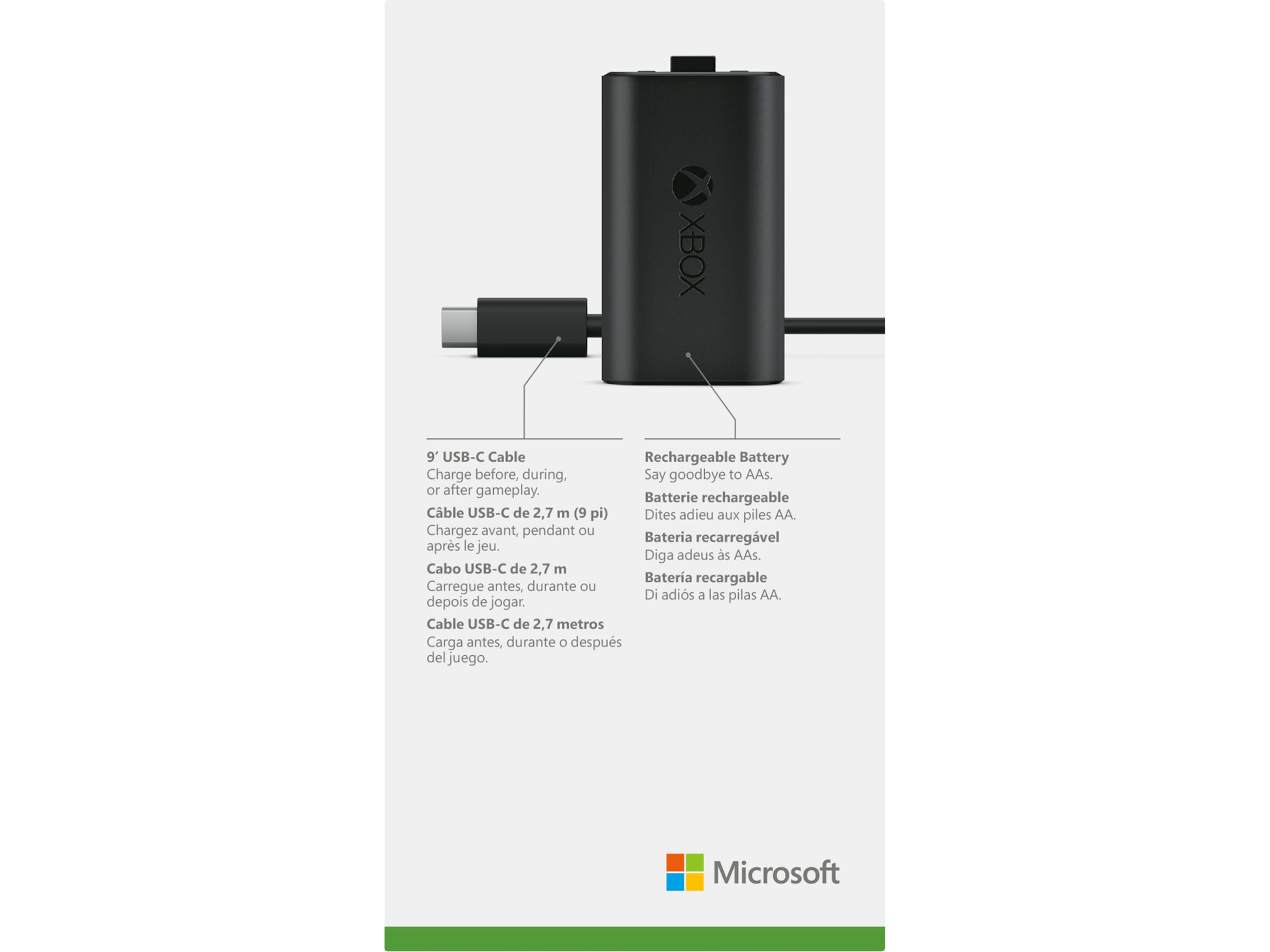 Genopladeligt Xbox-batteri + USB-C-kabel Tilbehør til spilkonsoller