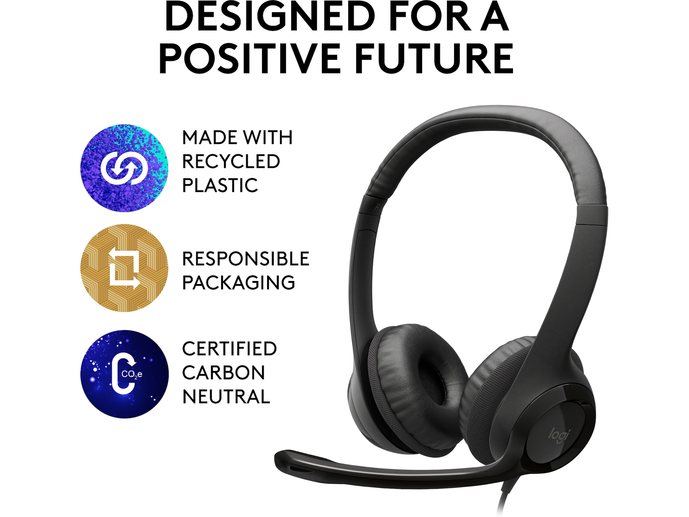 Logitech H390 USB PC Headset (sort) Headset