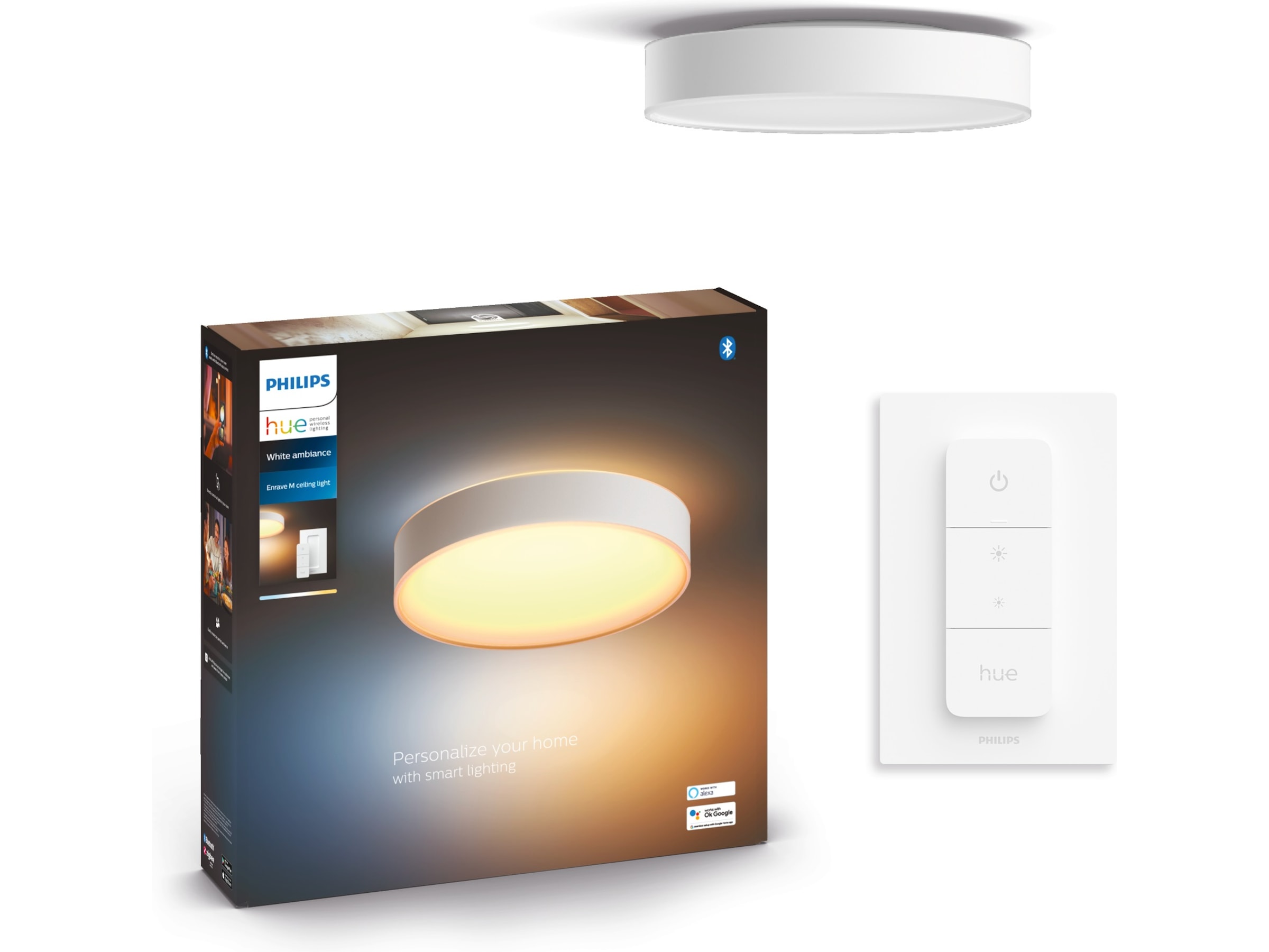 Philips Hue Enrave mellemstor loftlampe (hvid) Loftlampe
