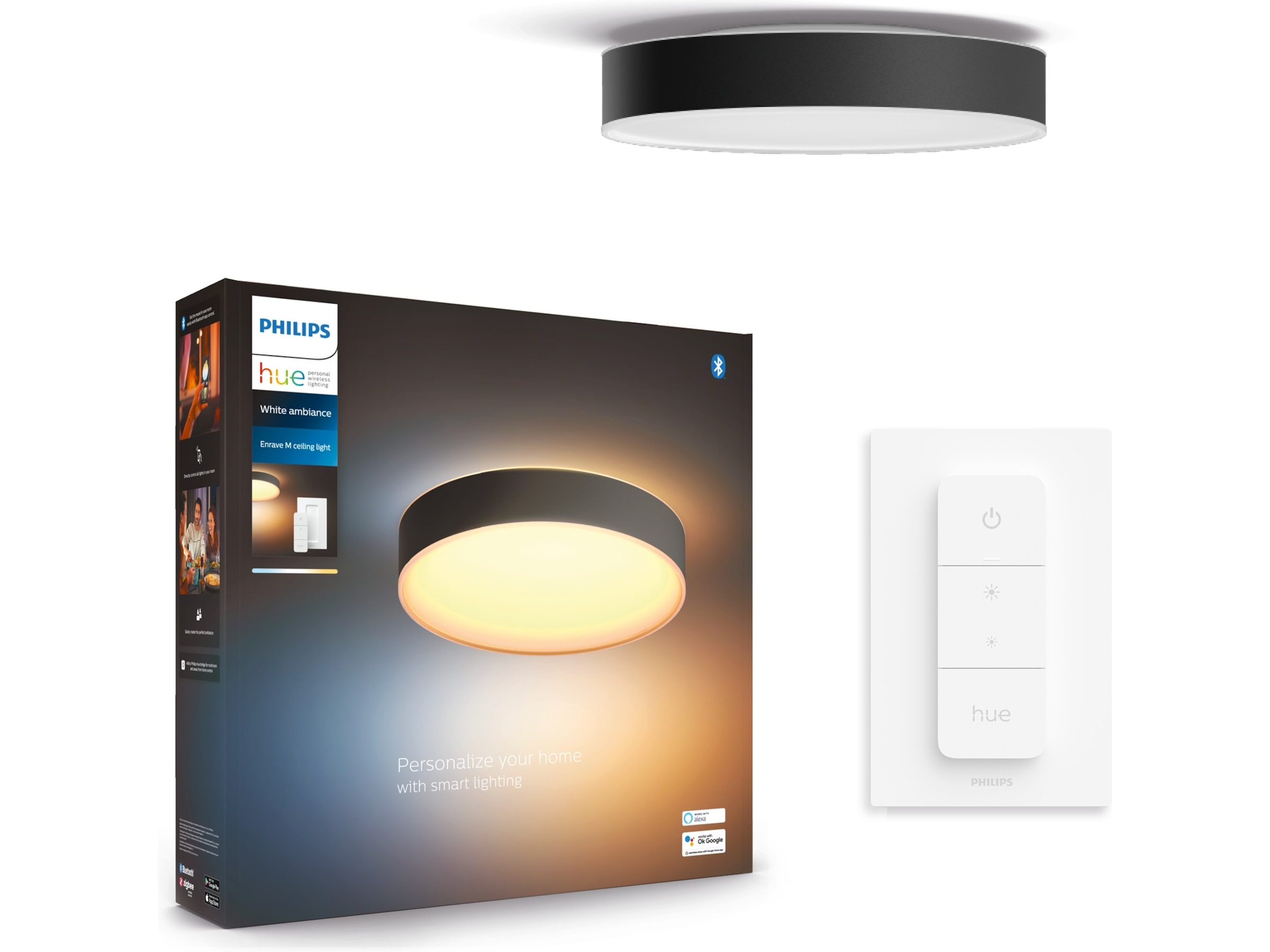 Philips Hue Enrave mellemstor loftlampe (sort) Loftlampe