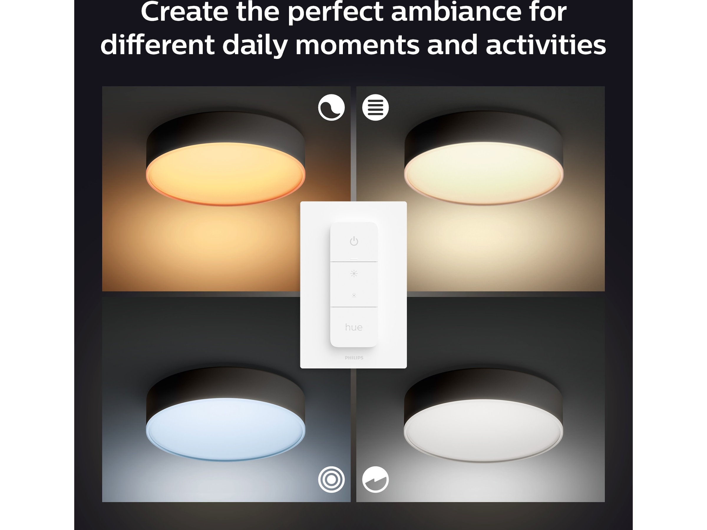 Philips Hue Enrave lille loftslampe (sort) Loftlampe
