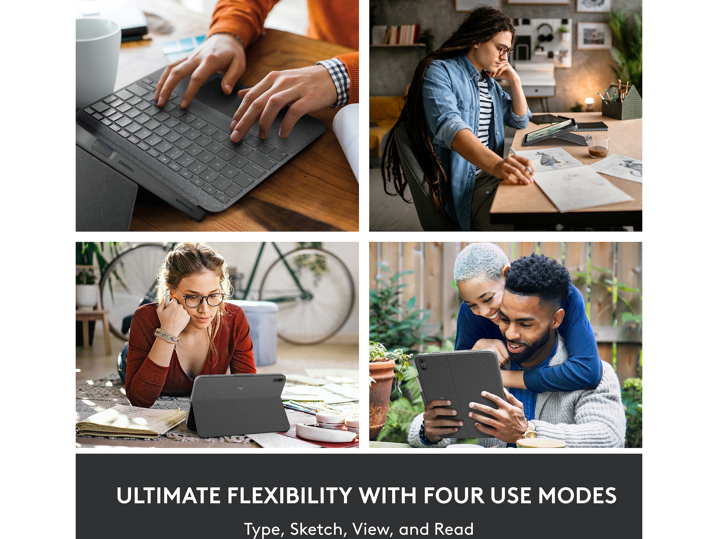 Logitech iPad 10,9" / 11" Combo Touch Tastaturcover (oxford grey) Cover til tablet