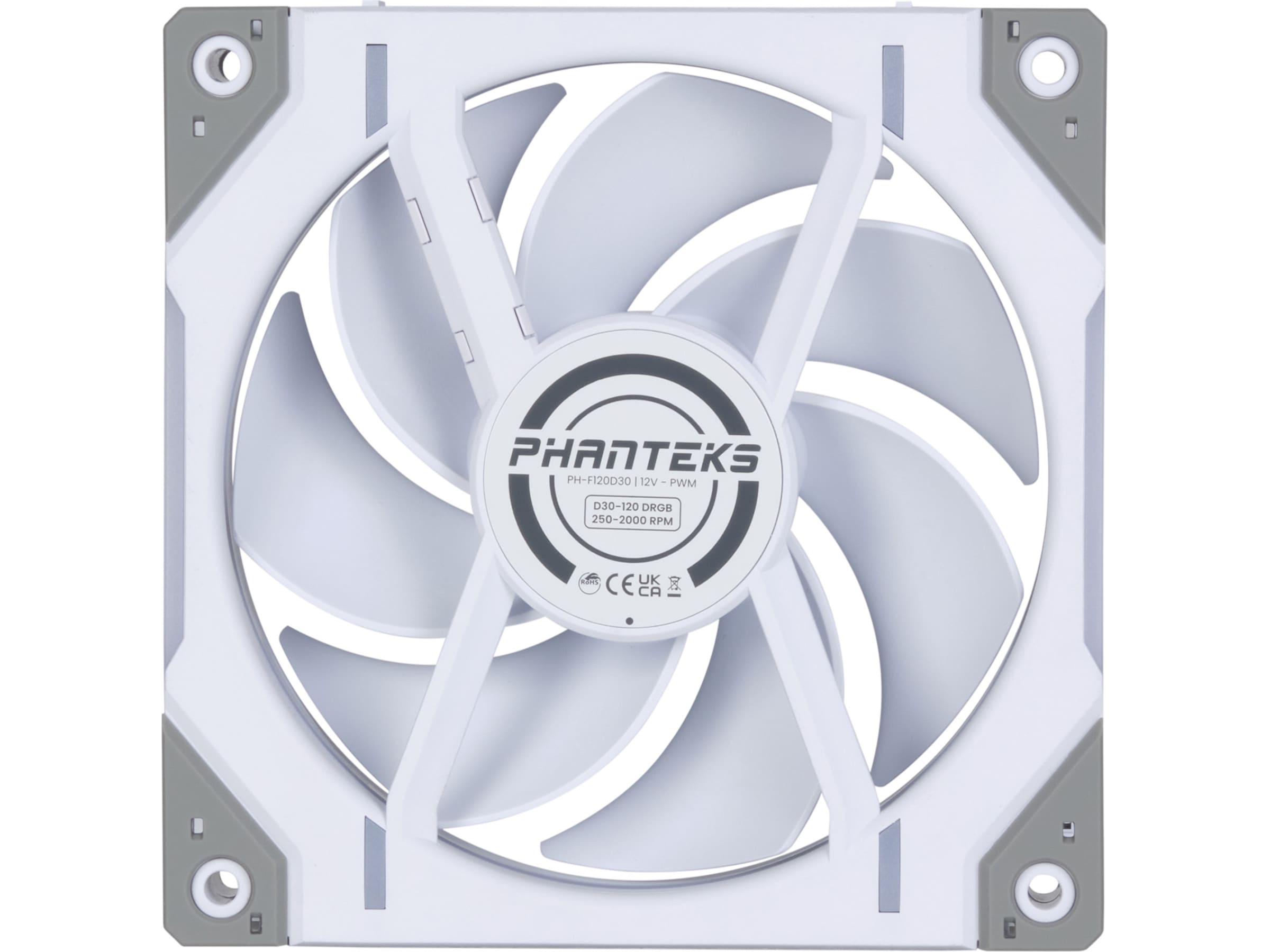 Phanteks D30 120mm PWM DRGB Ventilator (hvidt) Blæsere