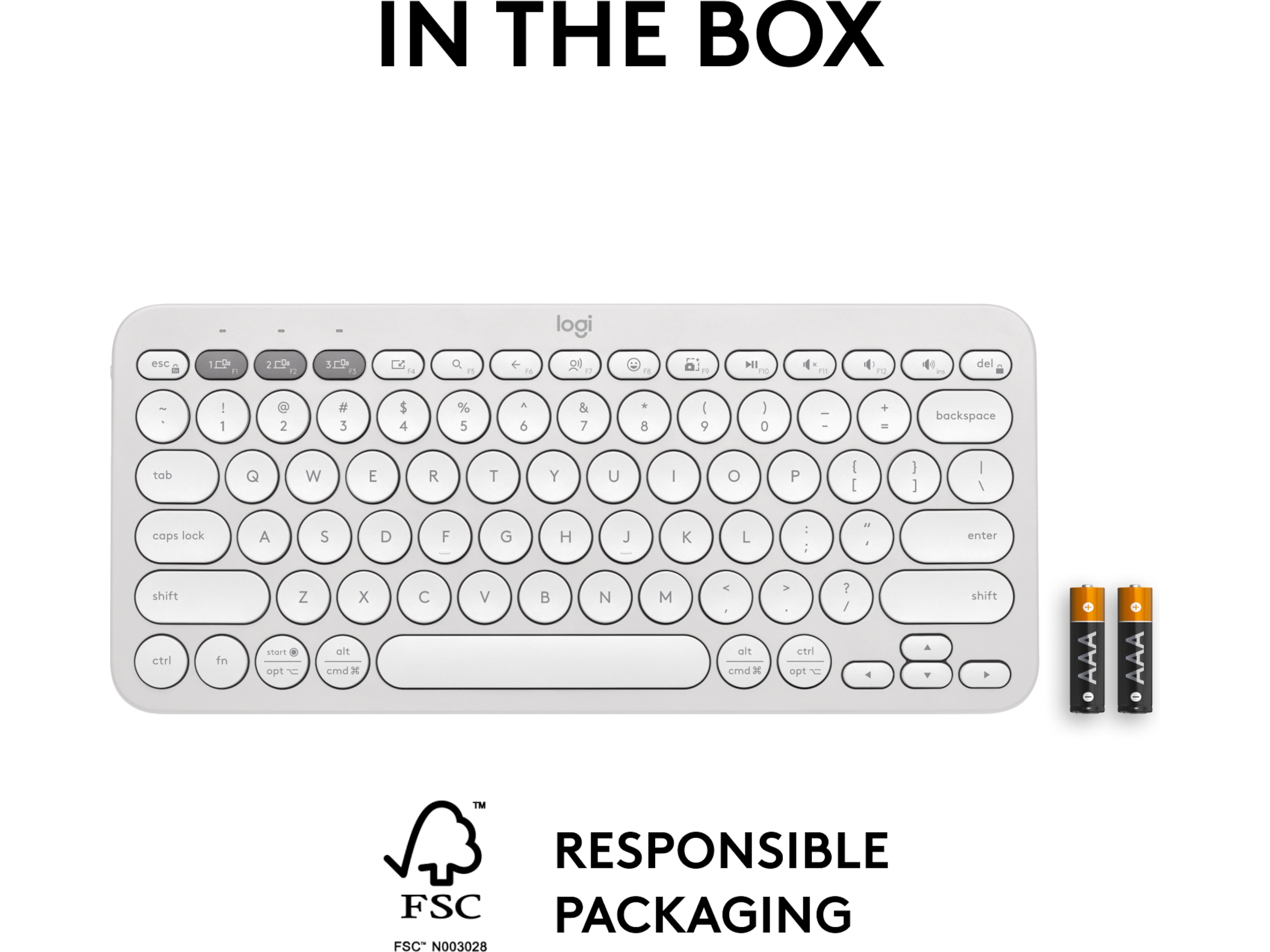 Pebble Keys 2 K380s (hvidt) Keyboards