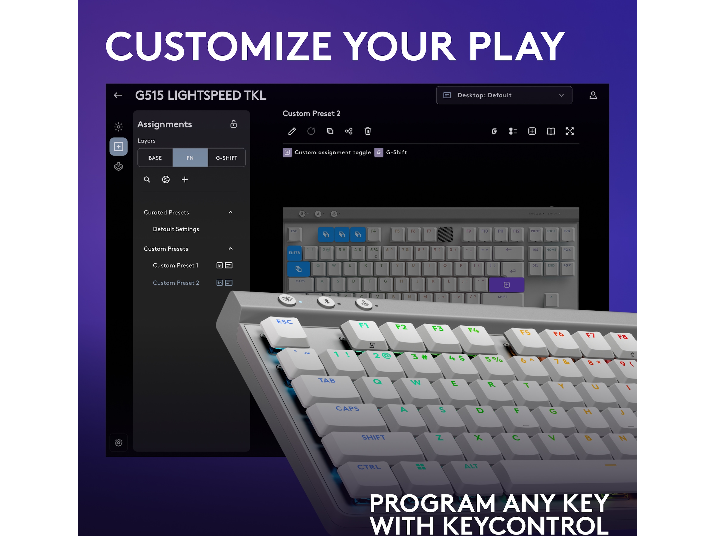 Logitech G G515 Lightspeed Gaming Keyboard (hvidt) Gamingkeyboard