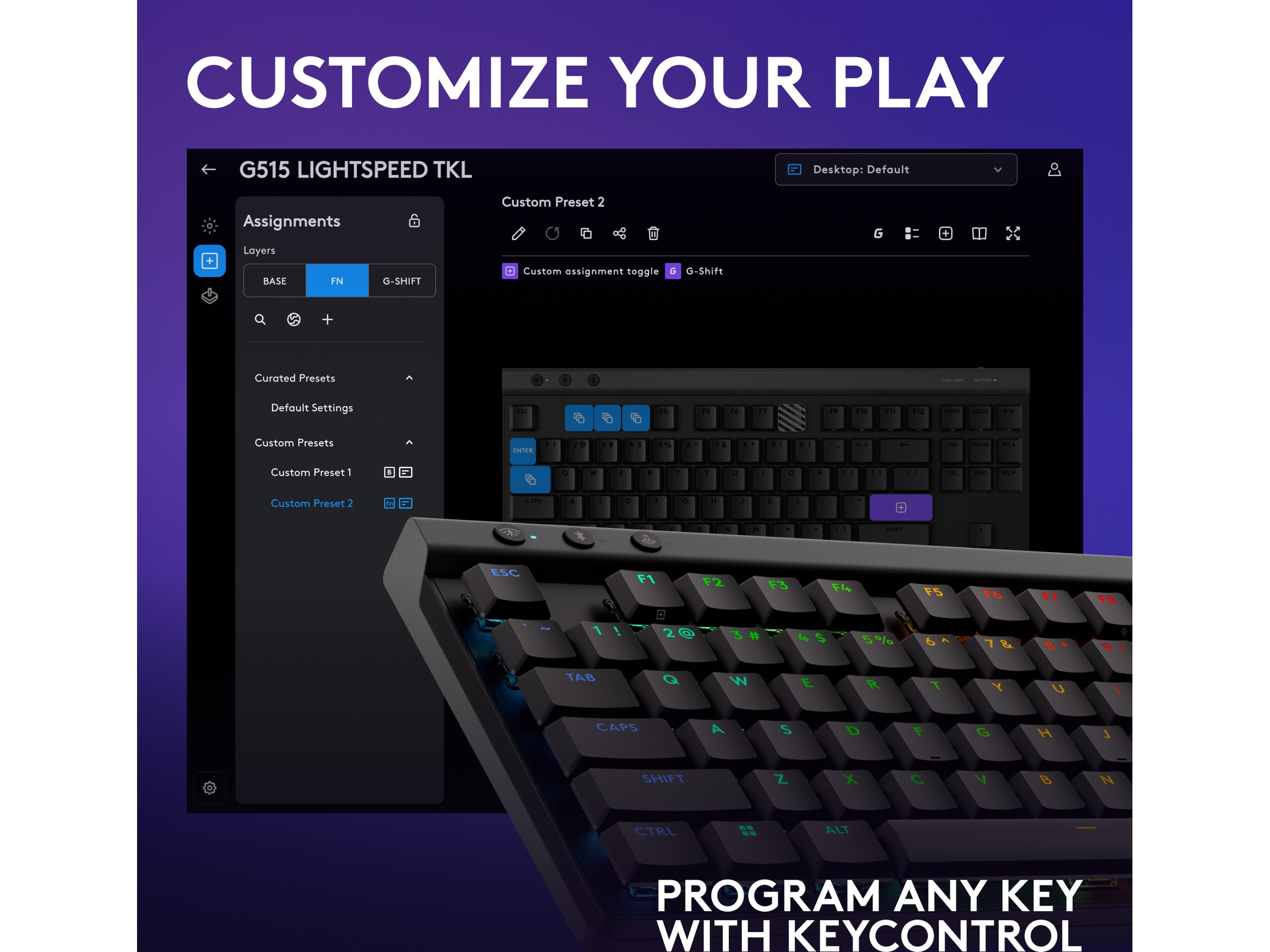 Logitech G G515 Lightspeed Gaming Keyboard (sort) Gamingkeyboard