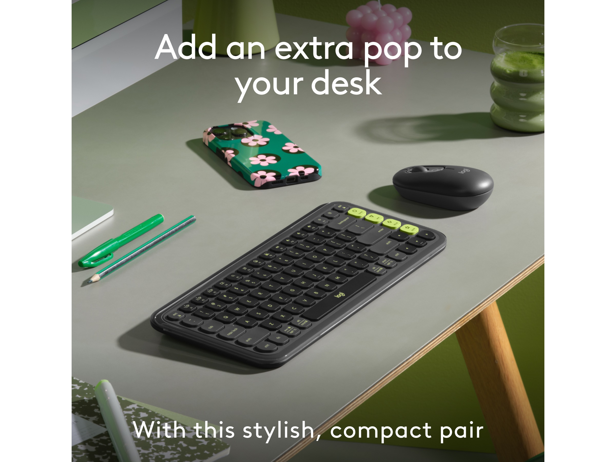 Logitech POP Icon Combo trådløs mus og tastatur (graphite) Mus & keyboards -kombinasjonspakker