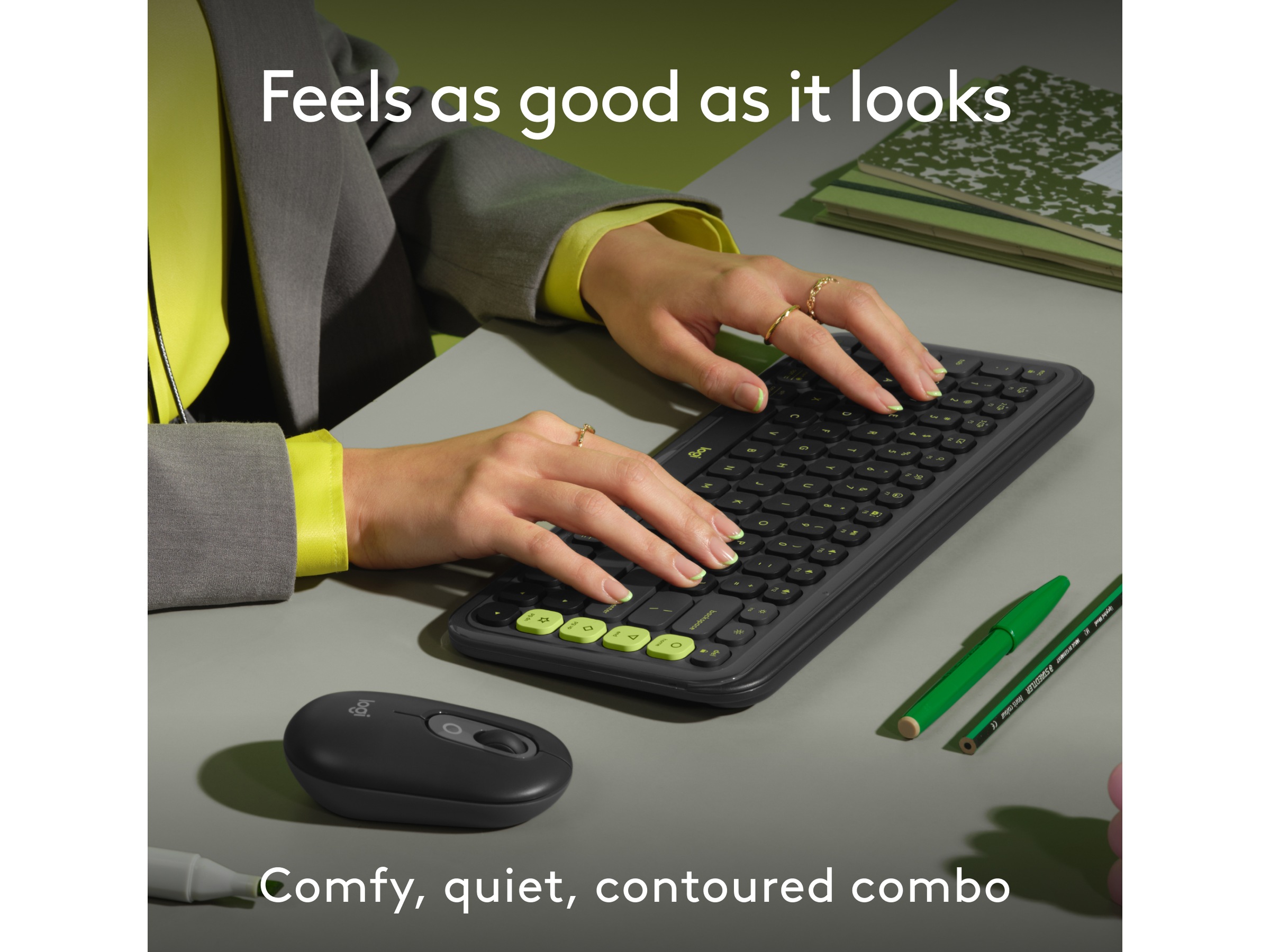 Logitech POP Icon Combo trådløs mus og tastatur (graphite) Mus & keyboards -kombinasjonspakker