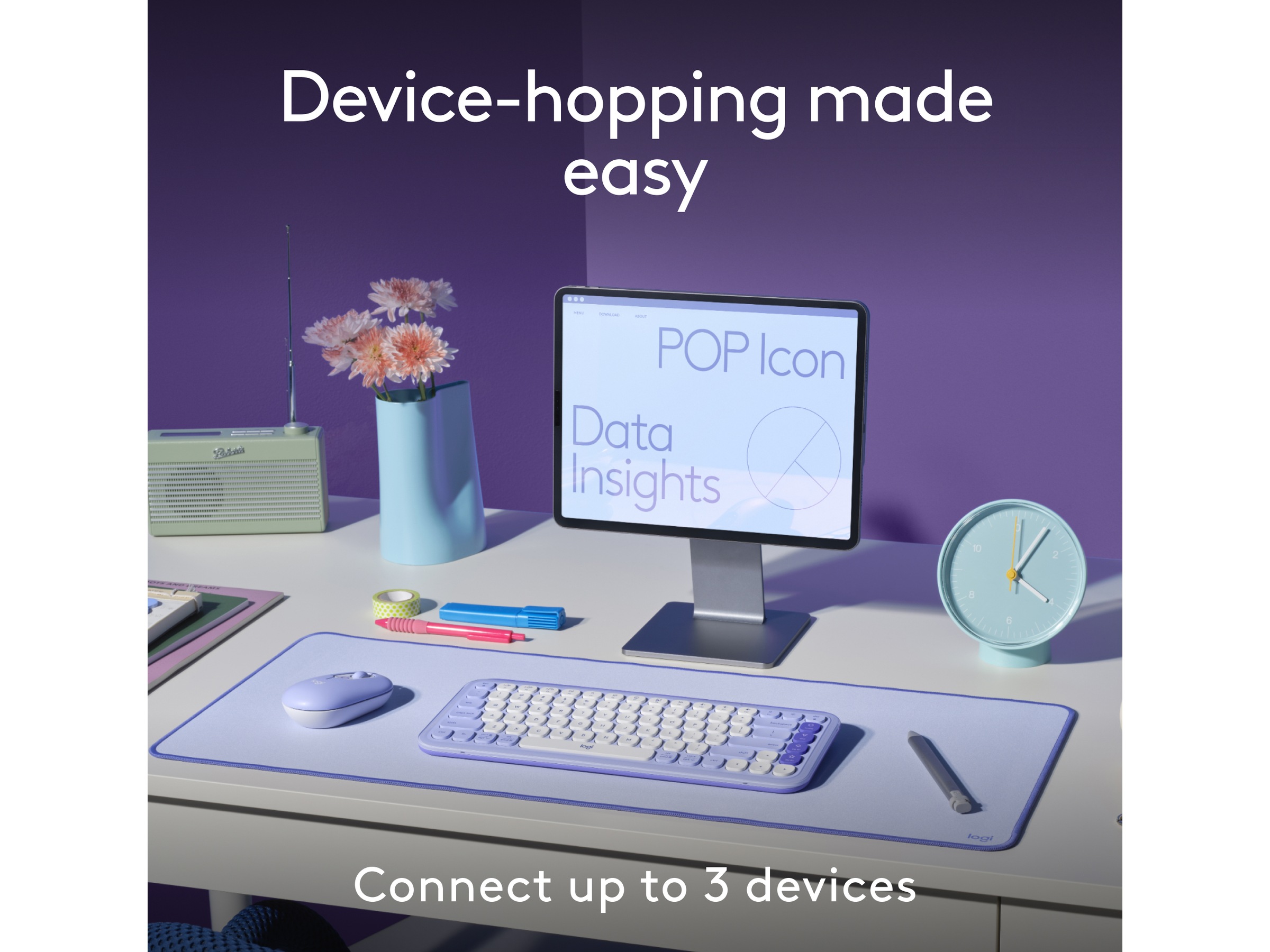 Logitech POP Icon Combo trådløs mus og tastatur (graphite) Mus & keyboards -kombinasjonspakker