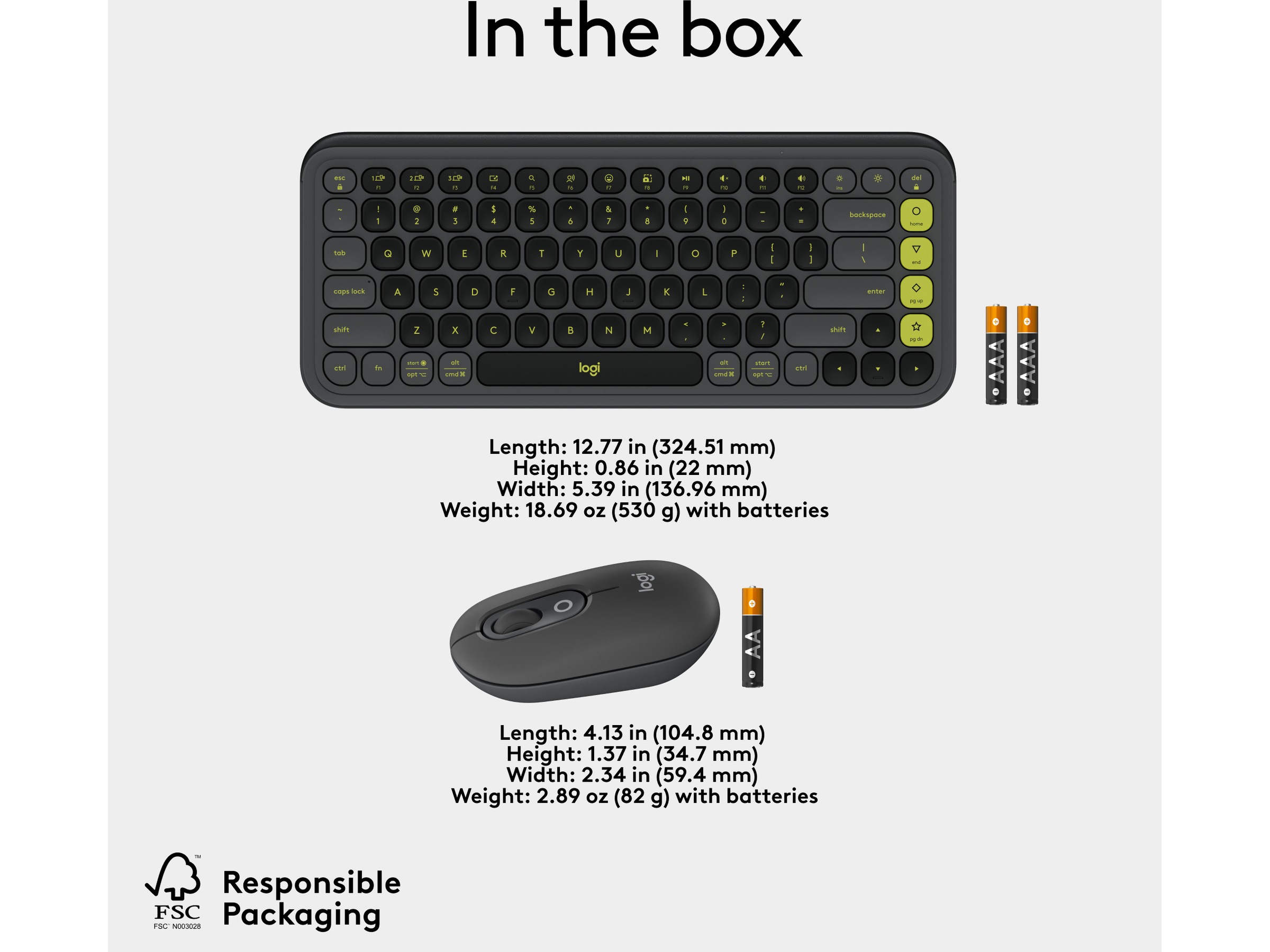 Logitech POP Icon Combo trådløs mus og tastatur (graphite) Mus & keyboards -kombinasjonspakker