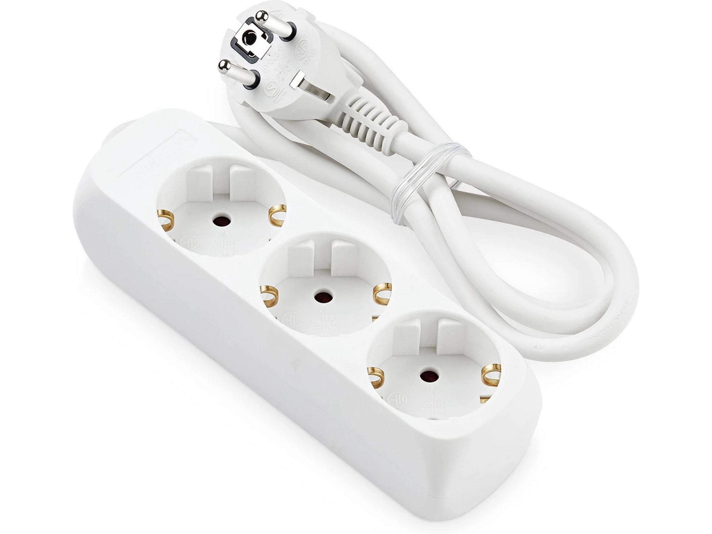 ON Power Strip 3x outlets 1m (hvid) Strømkabler