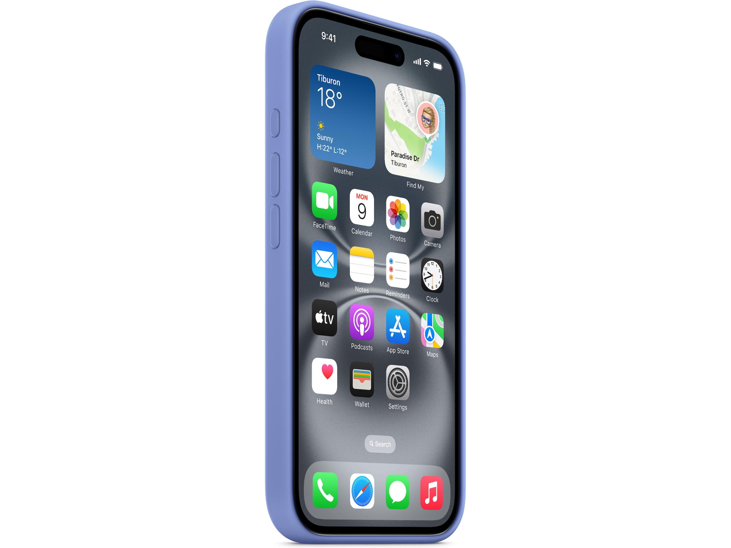 Apple iPhone 16 Silikone cover (blåviolet) Mobilcover