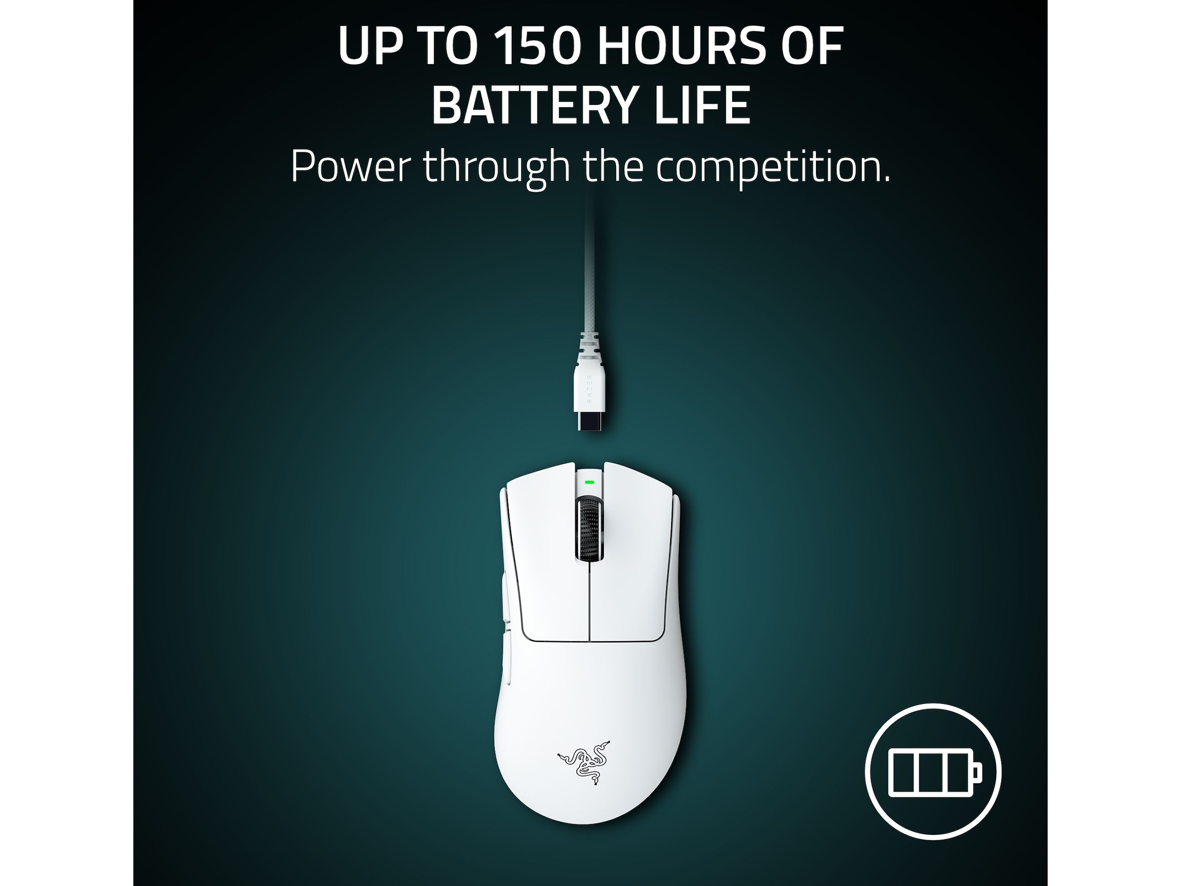 Razer DeathAdder V4 Pro trådløs gamingmus (hvid) Gamingmus