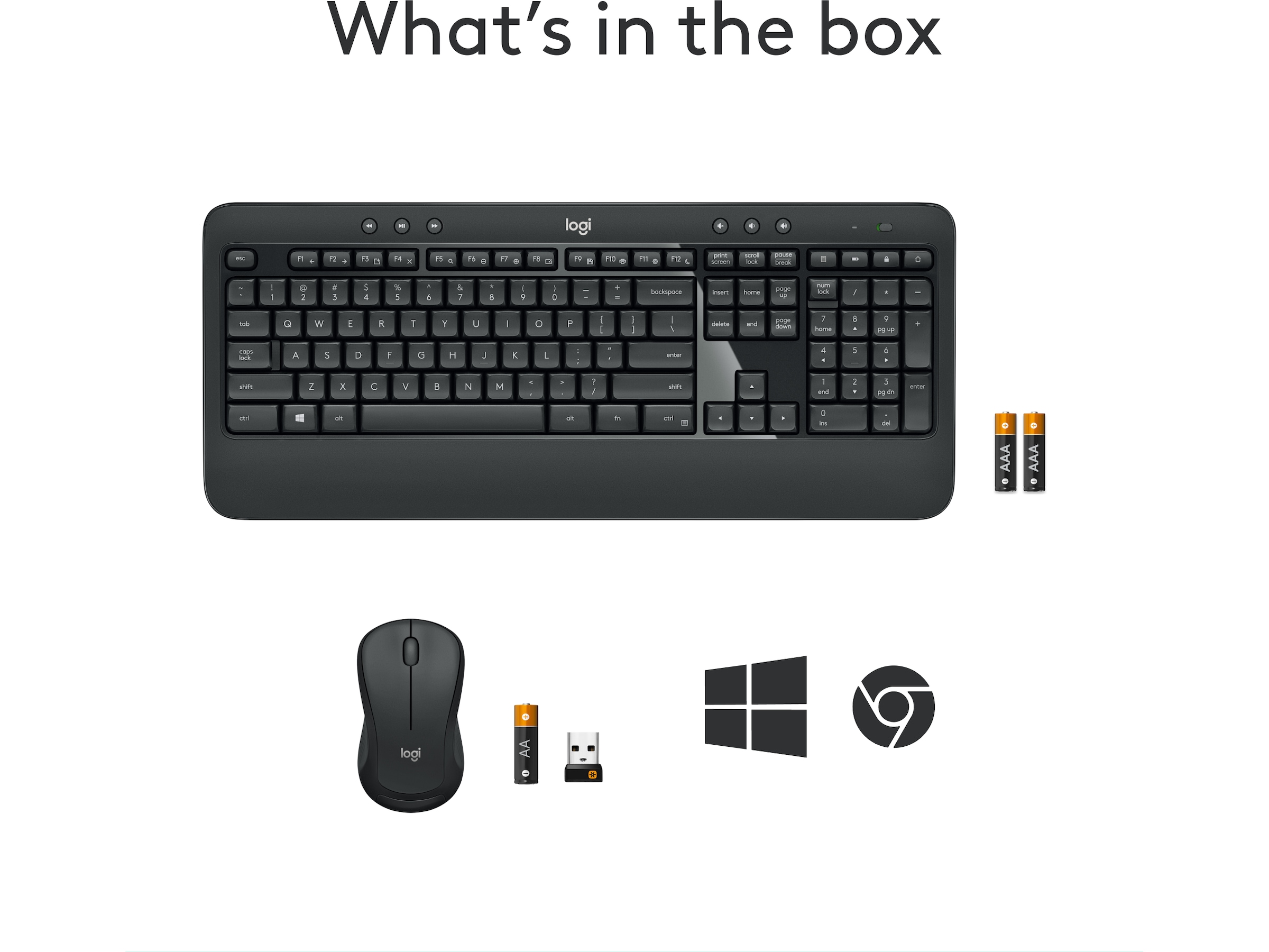 Logitech MK540 Advanced Combo Trådløs Mus & keyboards -kombinasjonspakker