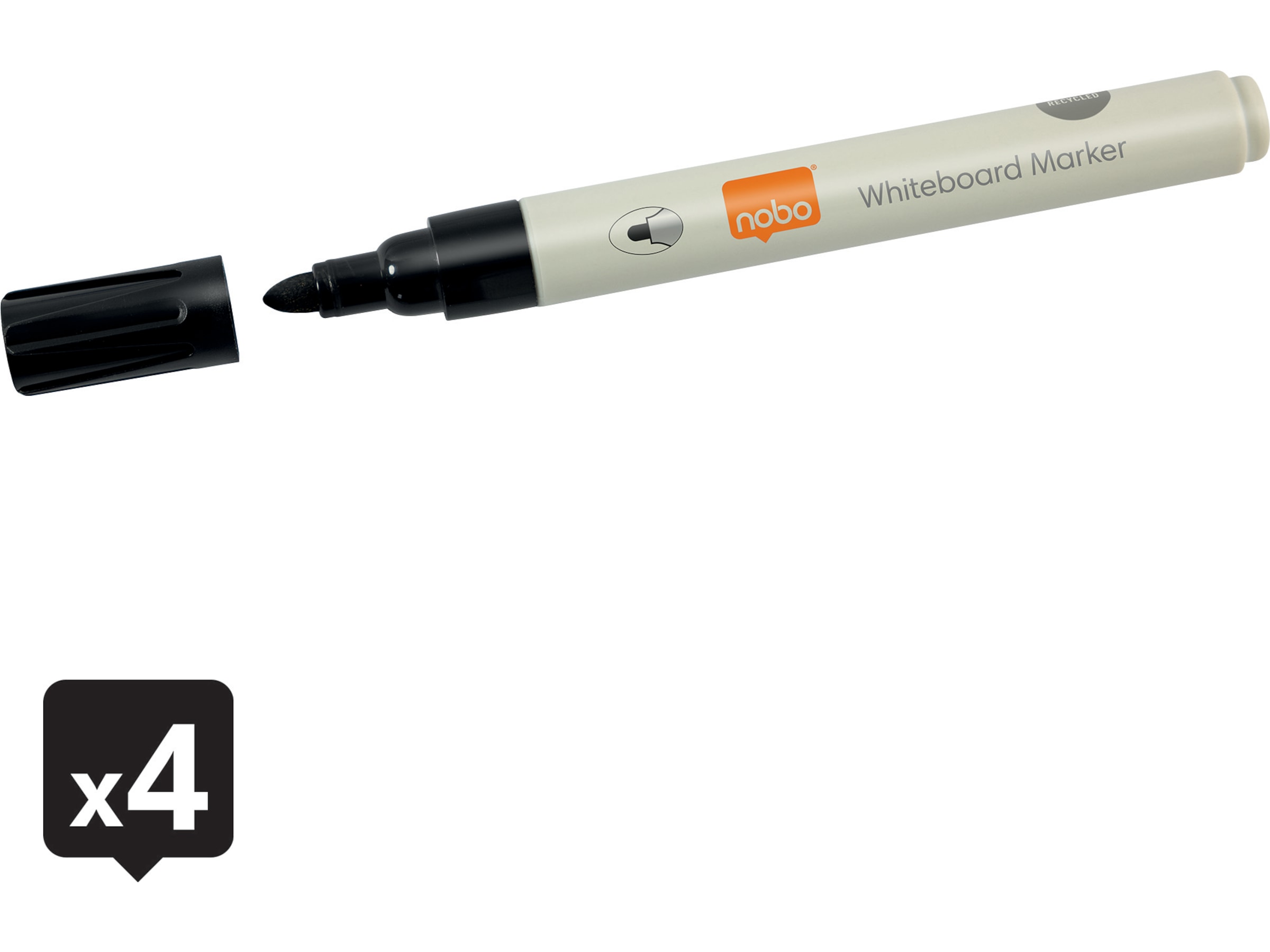 Nobo tavlepenne, 4-pak (sort) Whiteboards