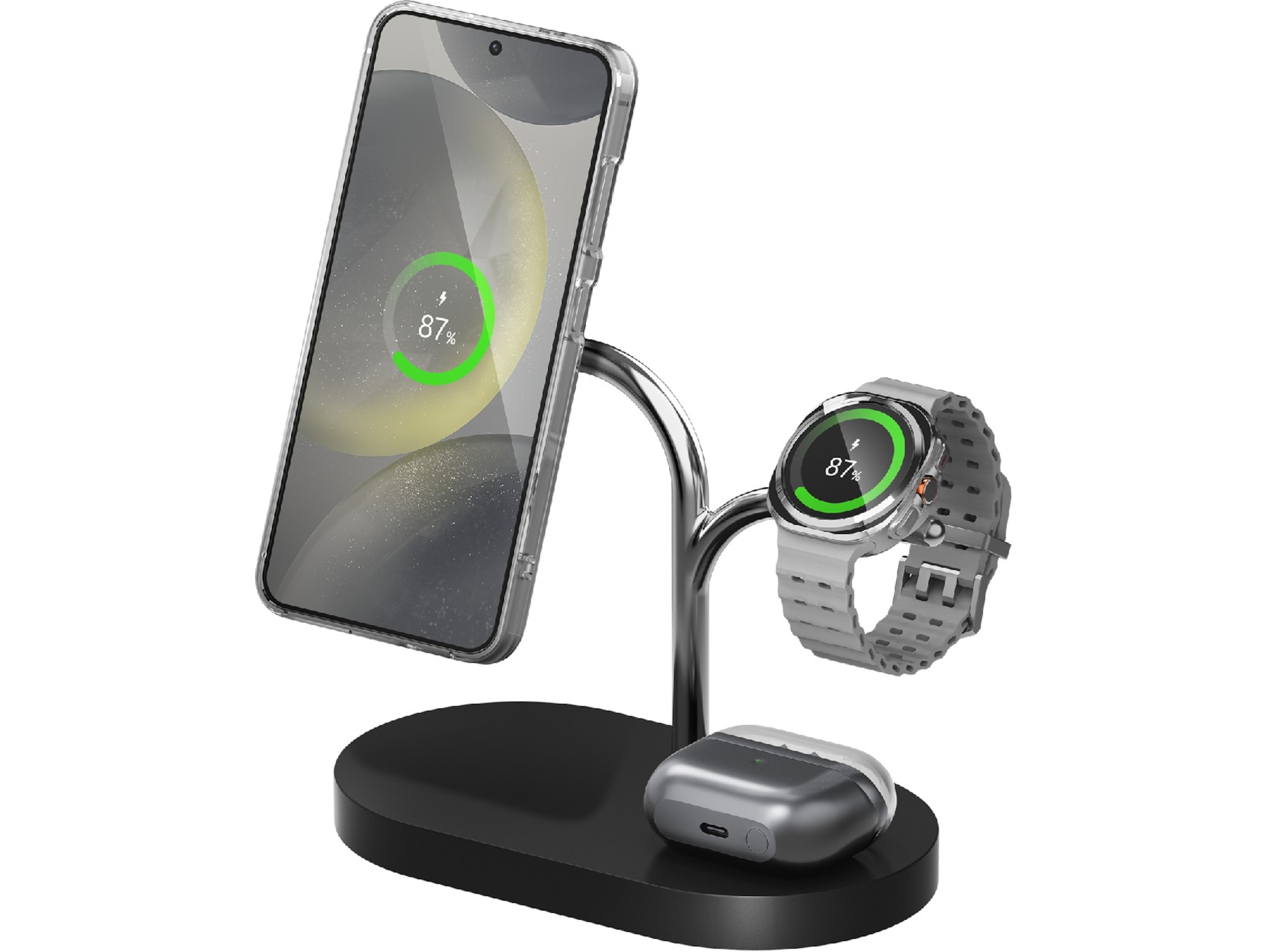 Samsung Galaxy S25 15W 3-i-1 Trådløs magnet lader Mobilopladere