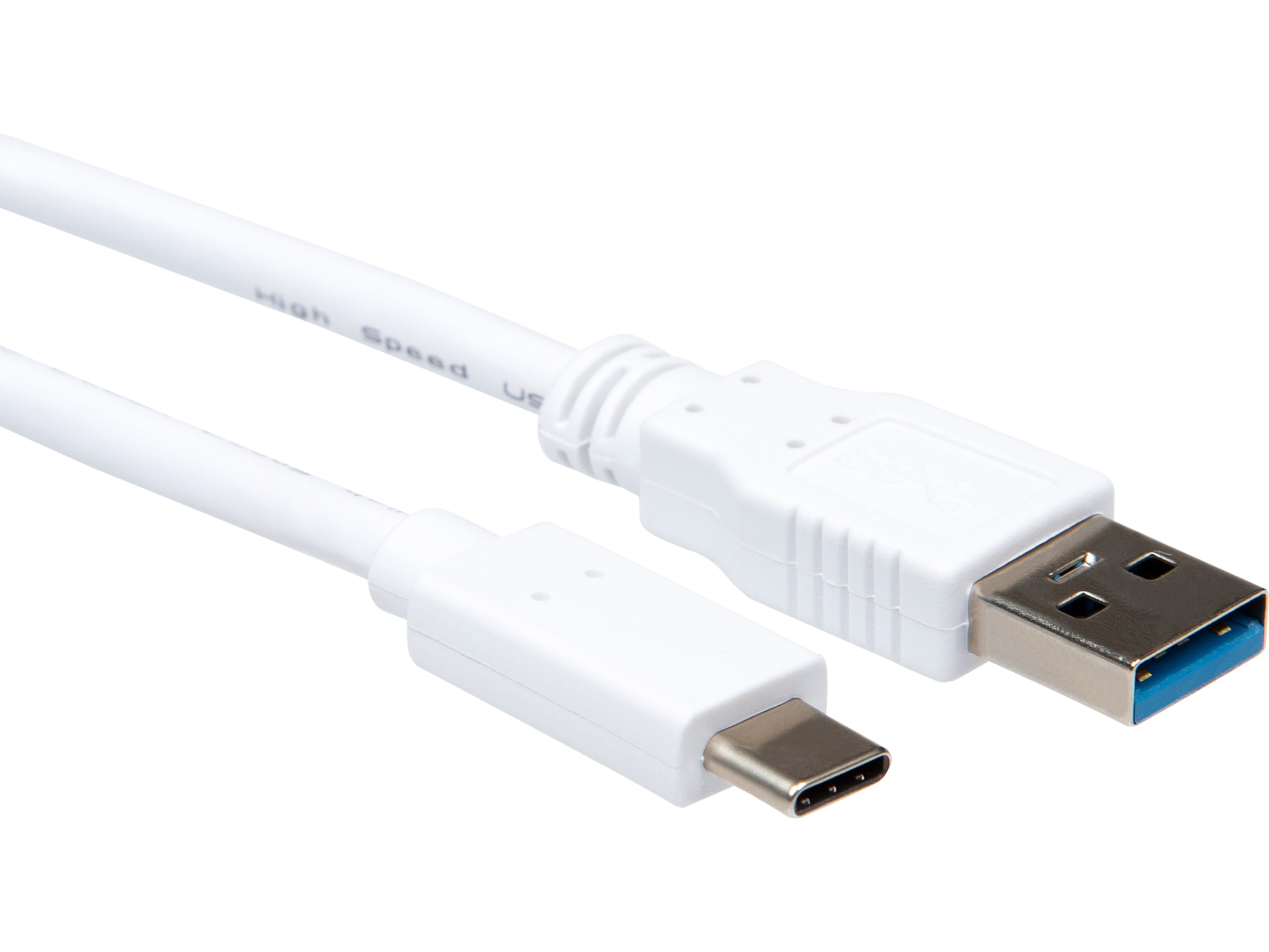 USB-A til USB-C kabel 2m (hvid) USB-kabler