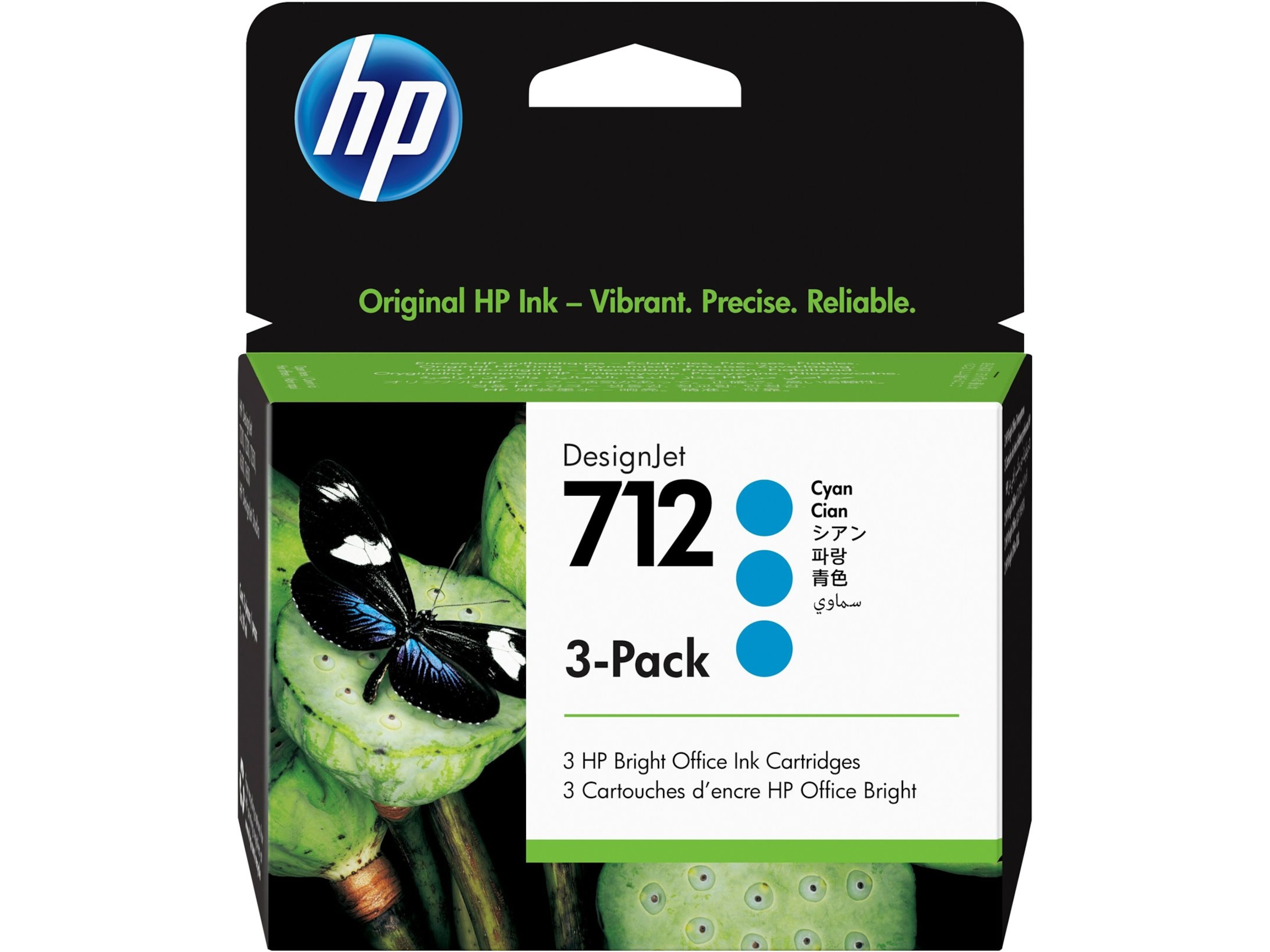 HP blæk 712 3-pack Cyan Blækpatroner