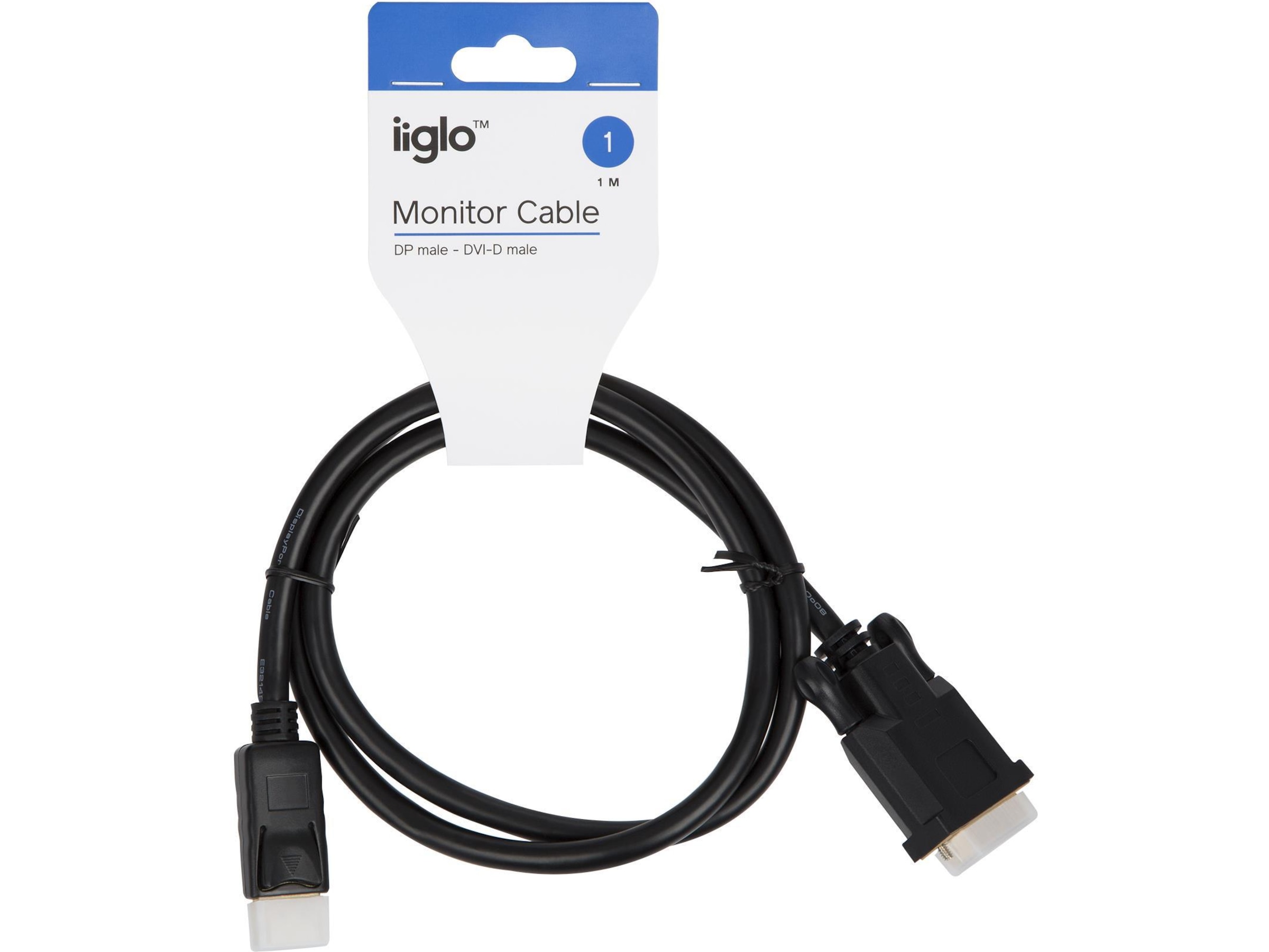 Displayport til DVI-D kabel 1m (sort) Monitor