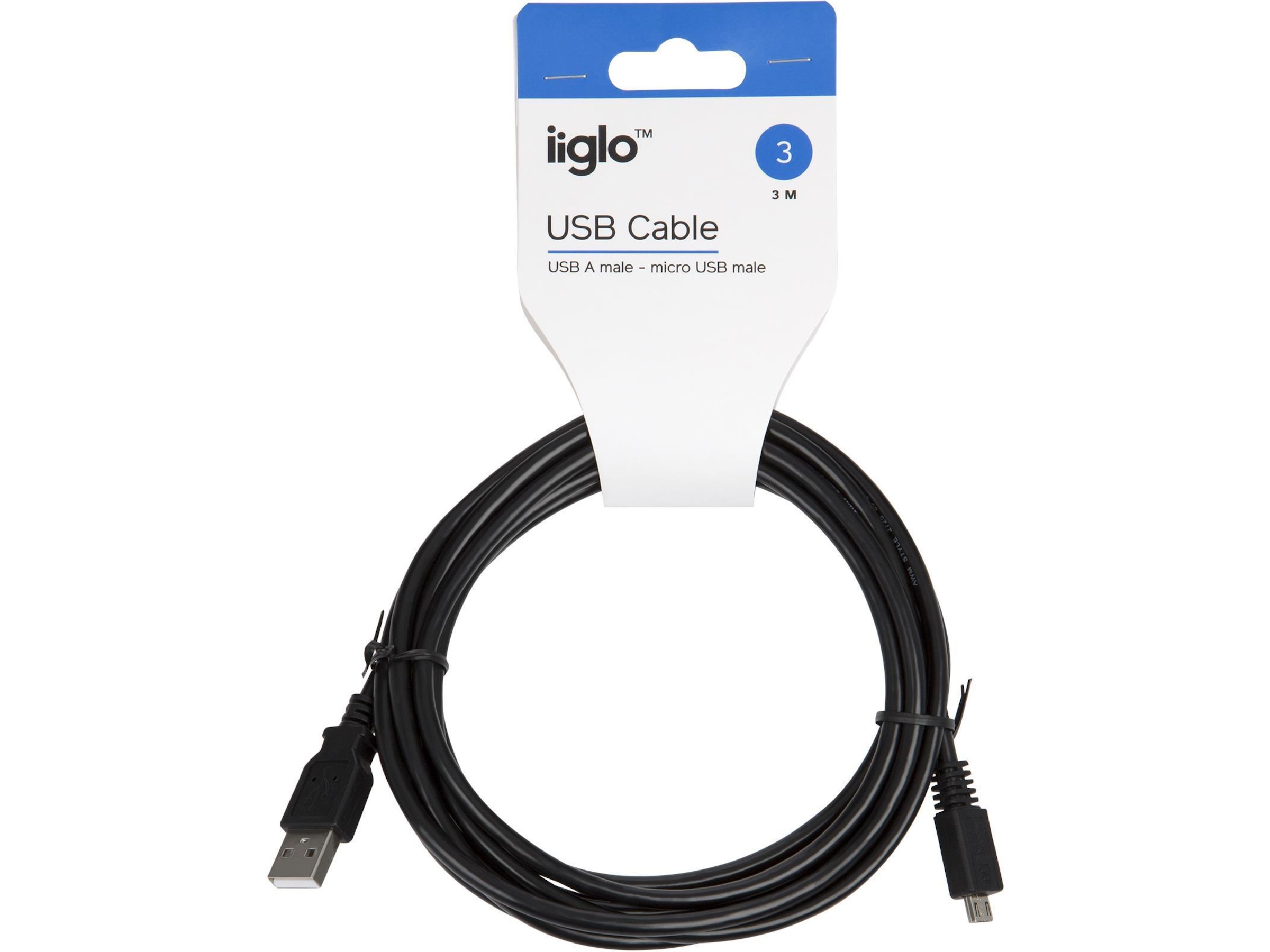 USB-A til USB Micro-B kabel 3m (sort) USB-kabler