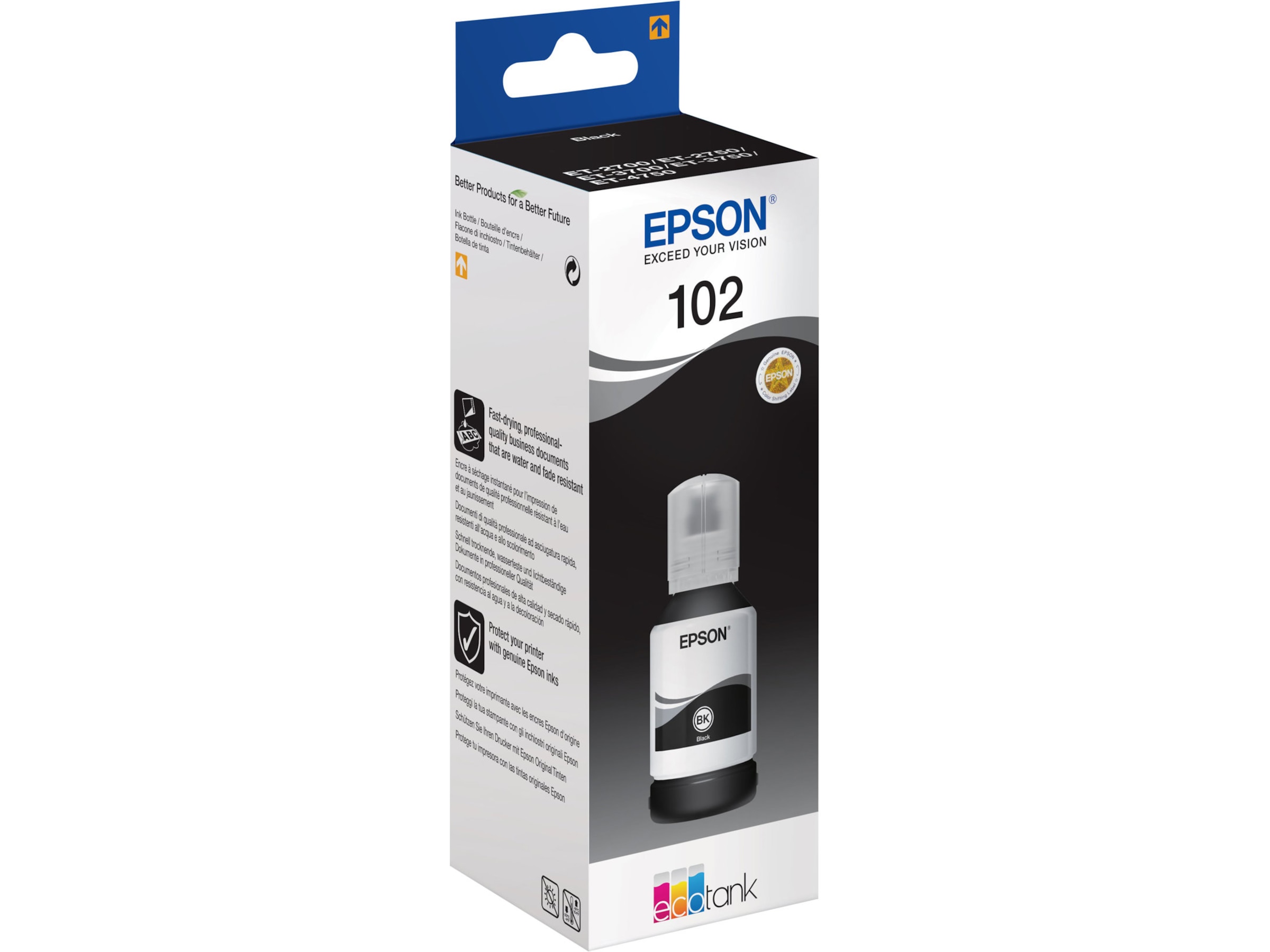 Epson 102 EcoTank sort blækflaske Blækpatroner