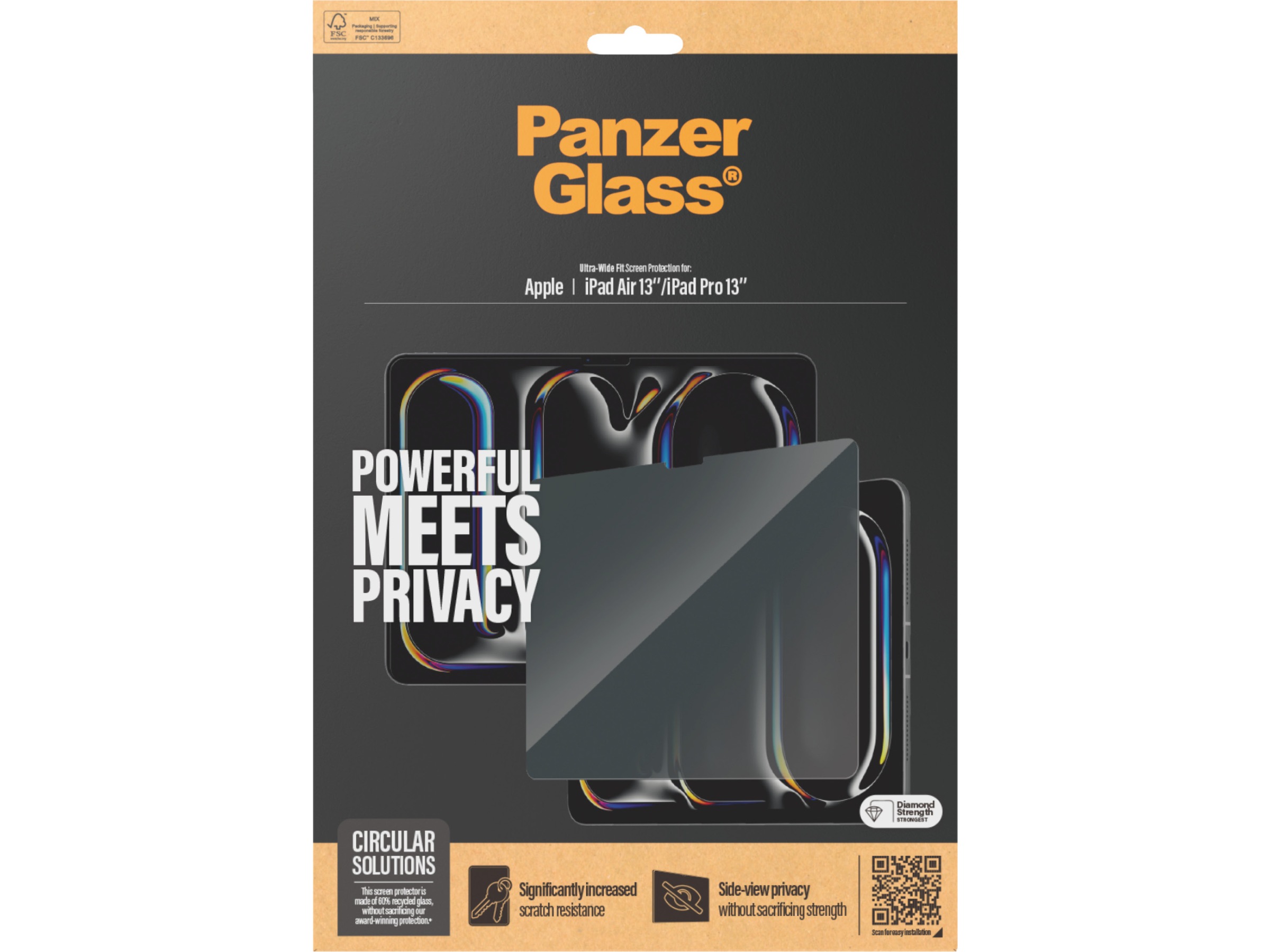 PanzerGlass Privacy Screen Protector iPad Air 13'' & iPad Pro 13'' Skærmbeskyttelse tablet
