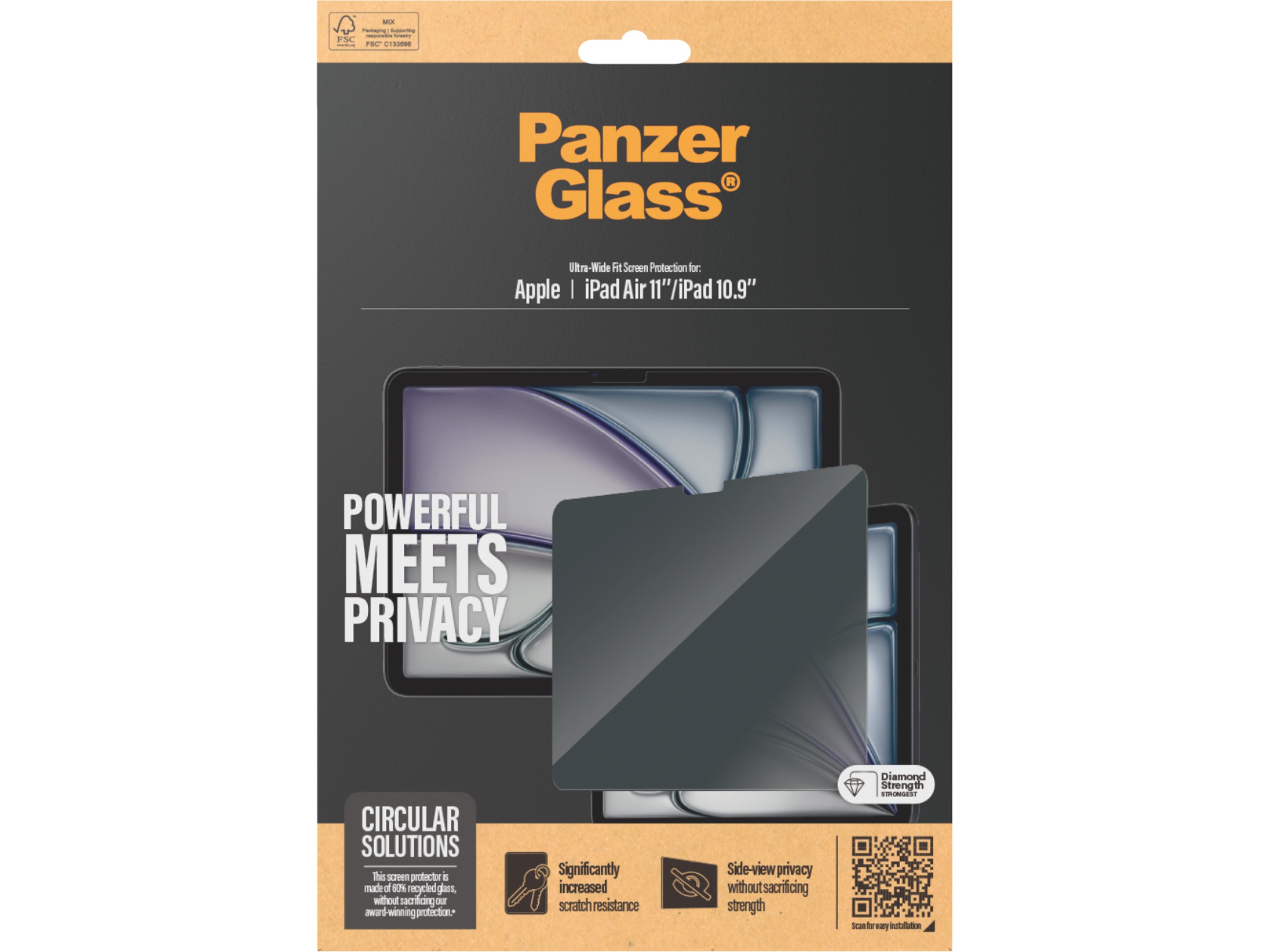 PanzerGlass iPad 11" / 10,9" og Air 11" Privacy skærmbeskytter Skærmbeskyttelse tablet