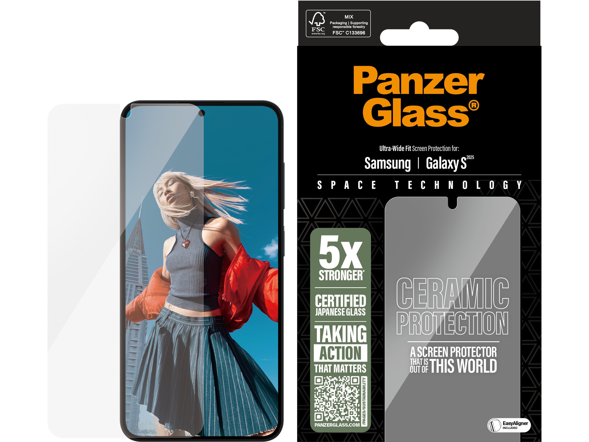 PanzerGlass Galaxy S25 Ceramic Skærmbeskytter Skærmbeskyttelse mobiltelefon