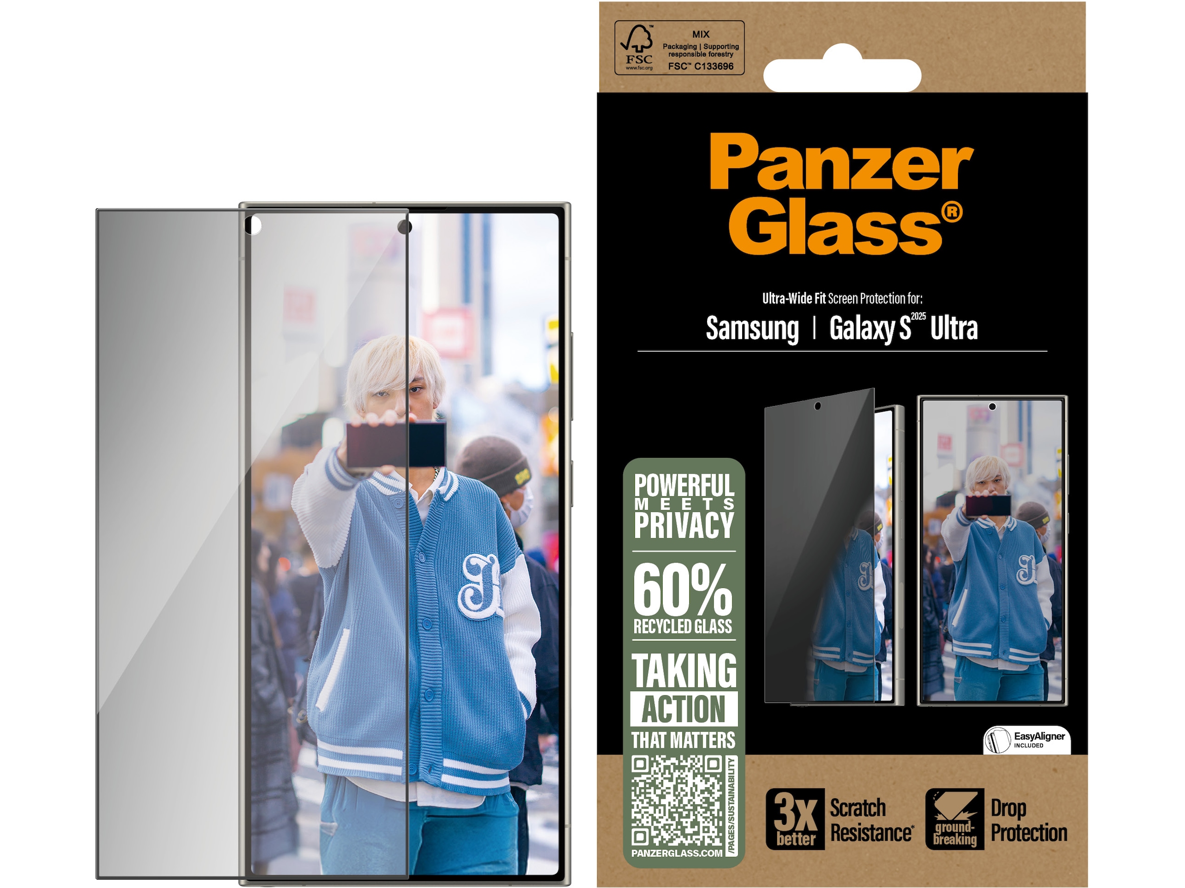 PanzerGlass Galaxy S25 Ultra Privacy Skærmbeskytter Skærmbeskyttelse mobiltelefon