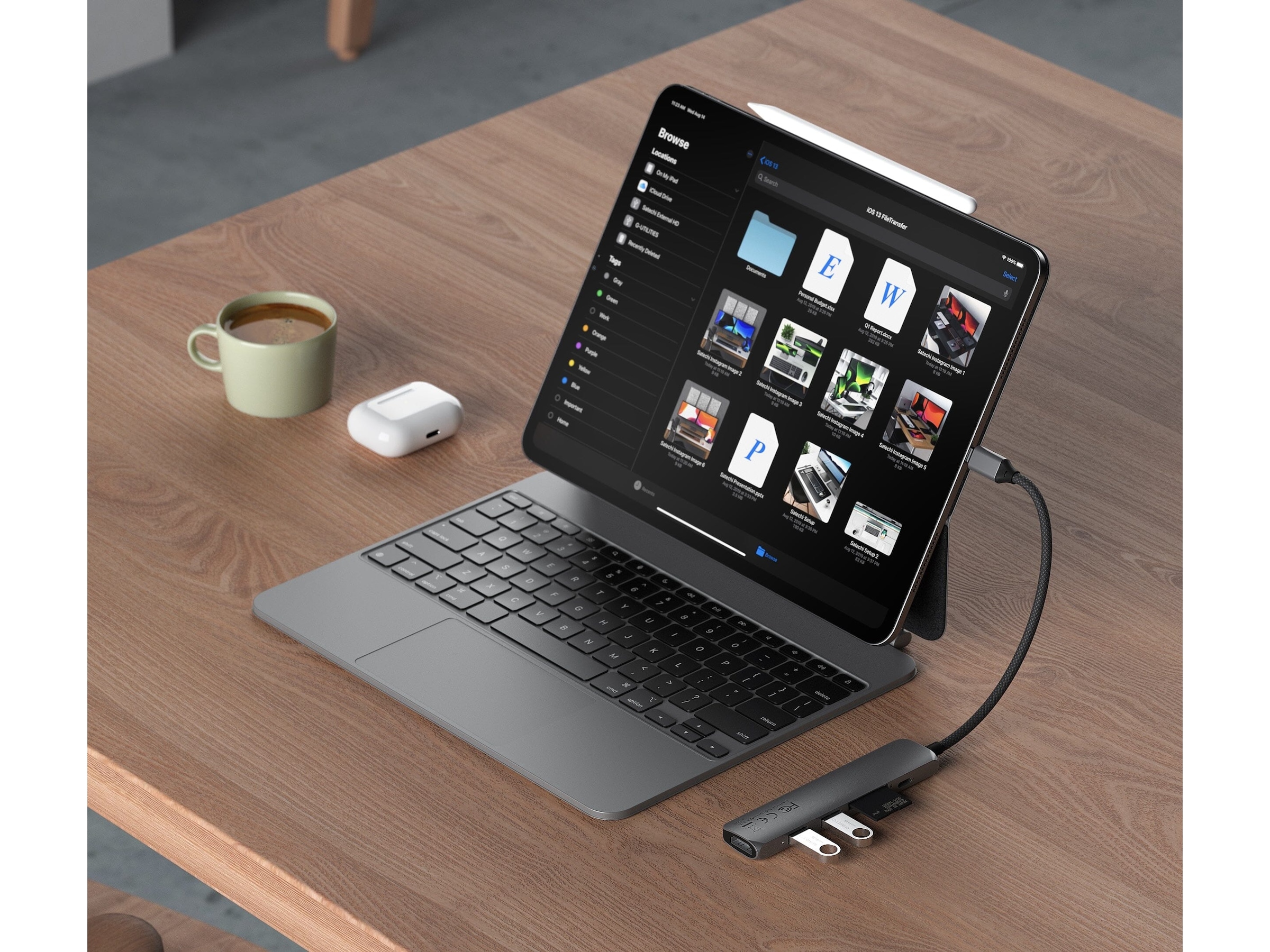 Satechi 6-i-1 Slim Multiport docking (space grey) Dockingstation og USB-hub