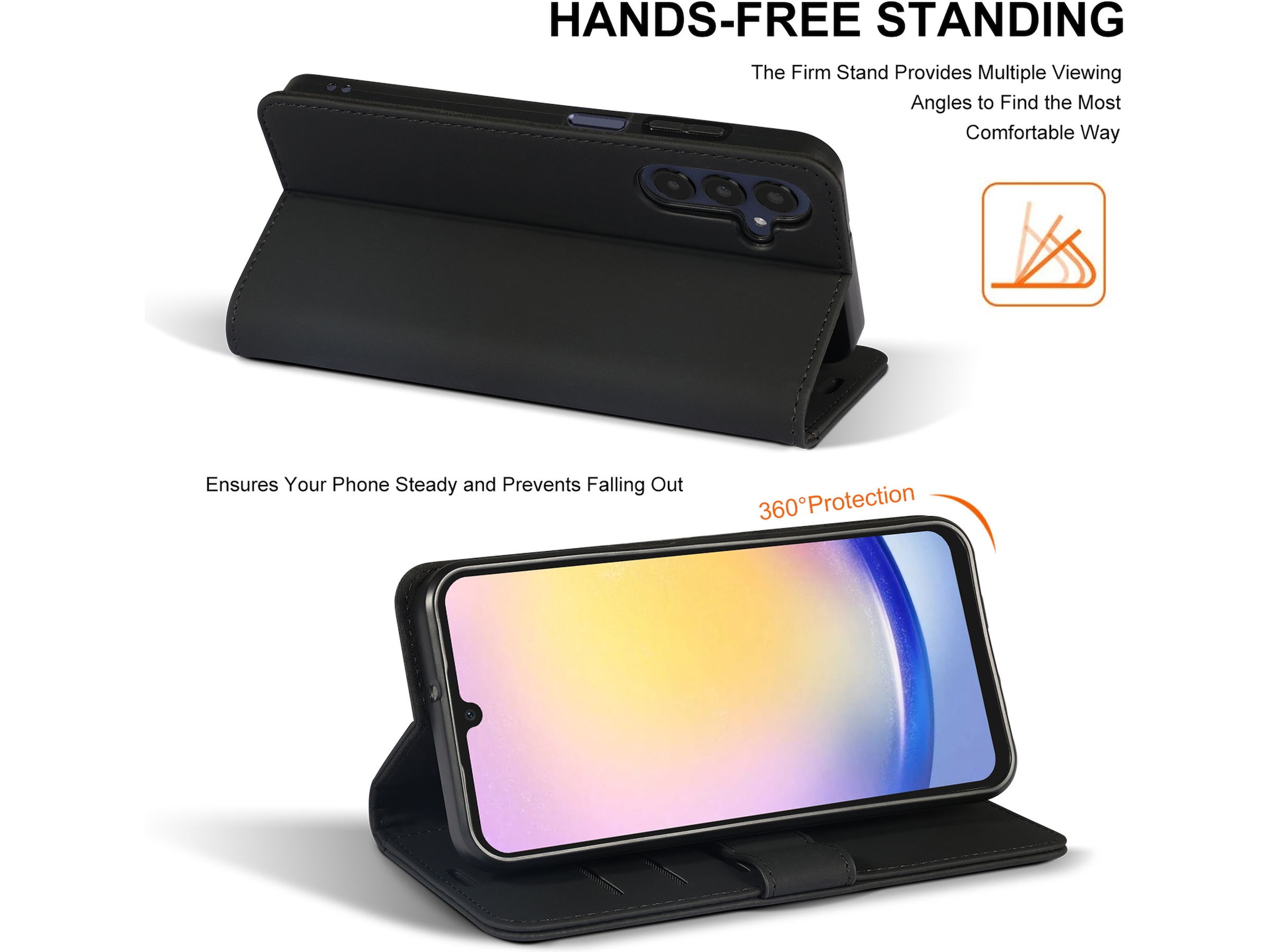 iiglo Samsung Galaxy A25 Wallet cover (sort) Mobilcover