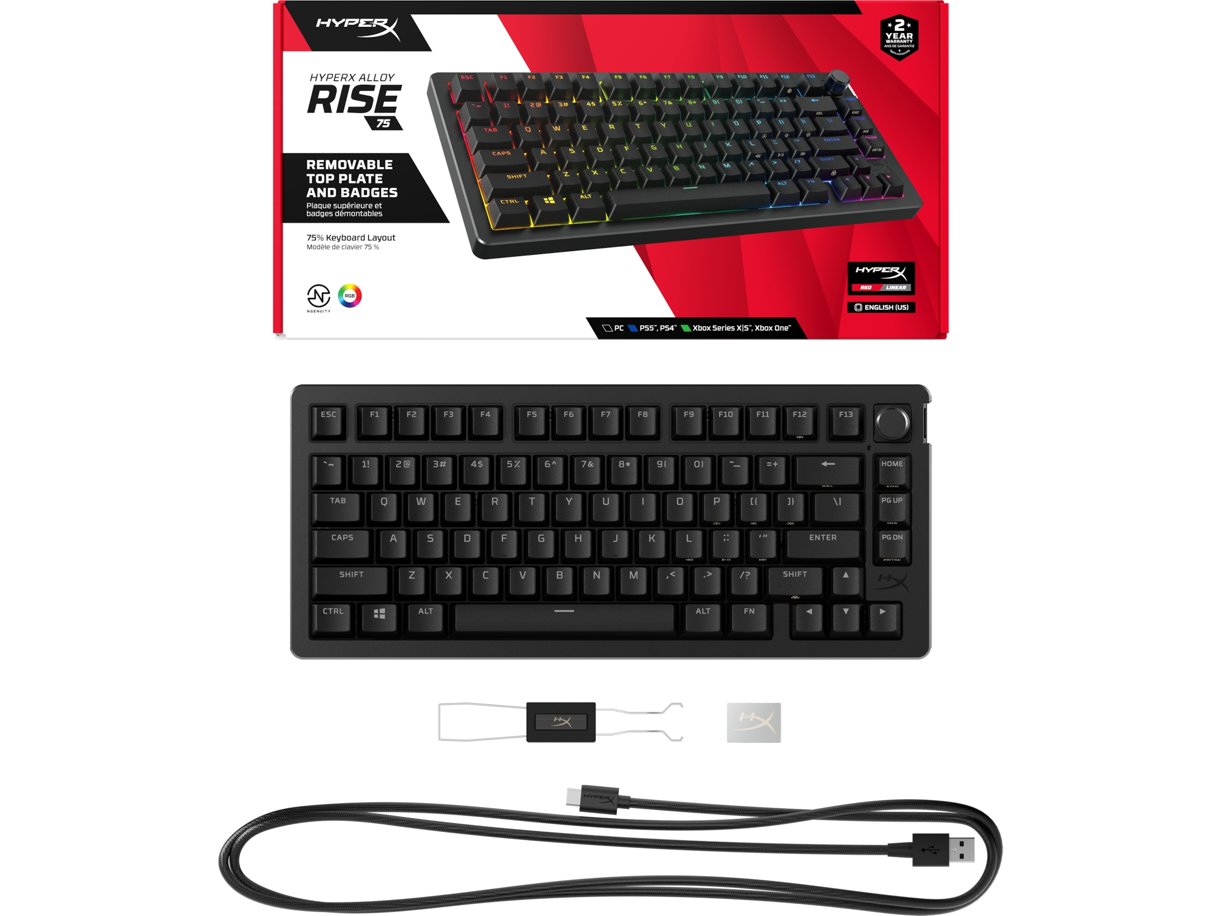 HyperX Alloy Rise 75 gamingtastatur (sort) Gamingkeyboard