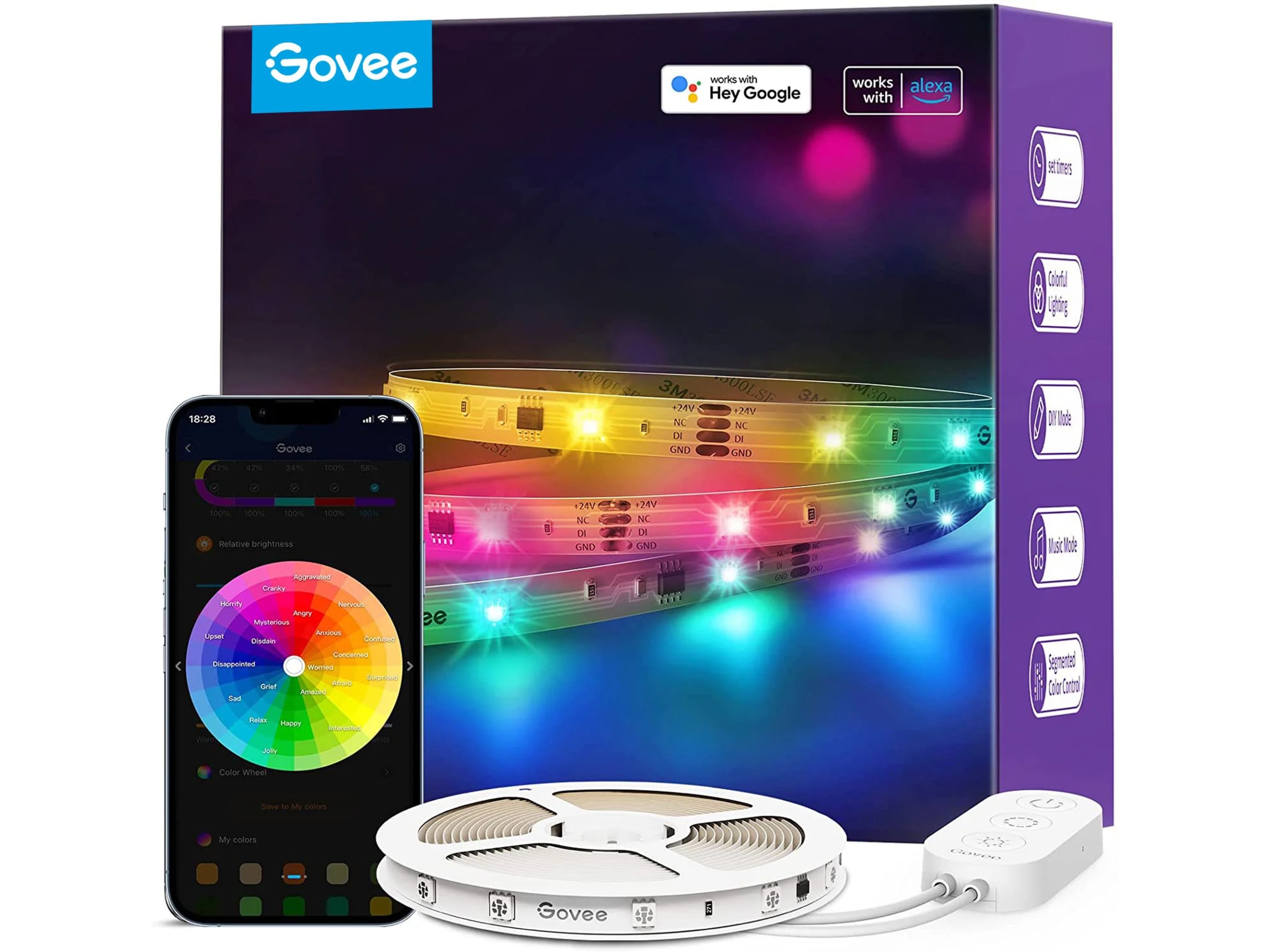 Govee RGB Smart Wi-Fi + Bluetooth LED Strip (2x5m) Led strips & underholdning