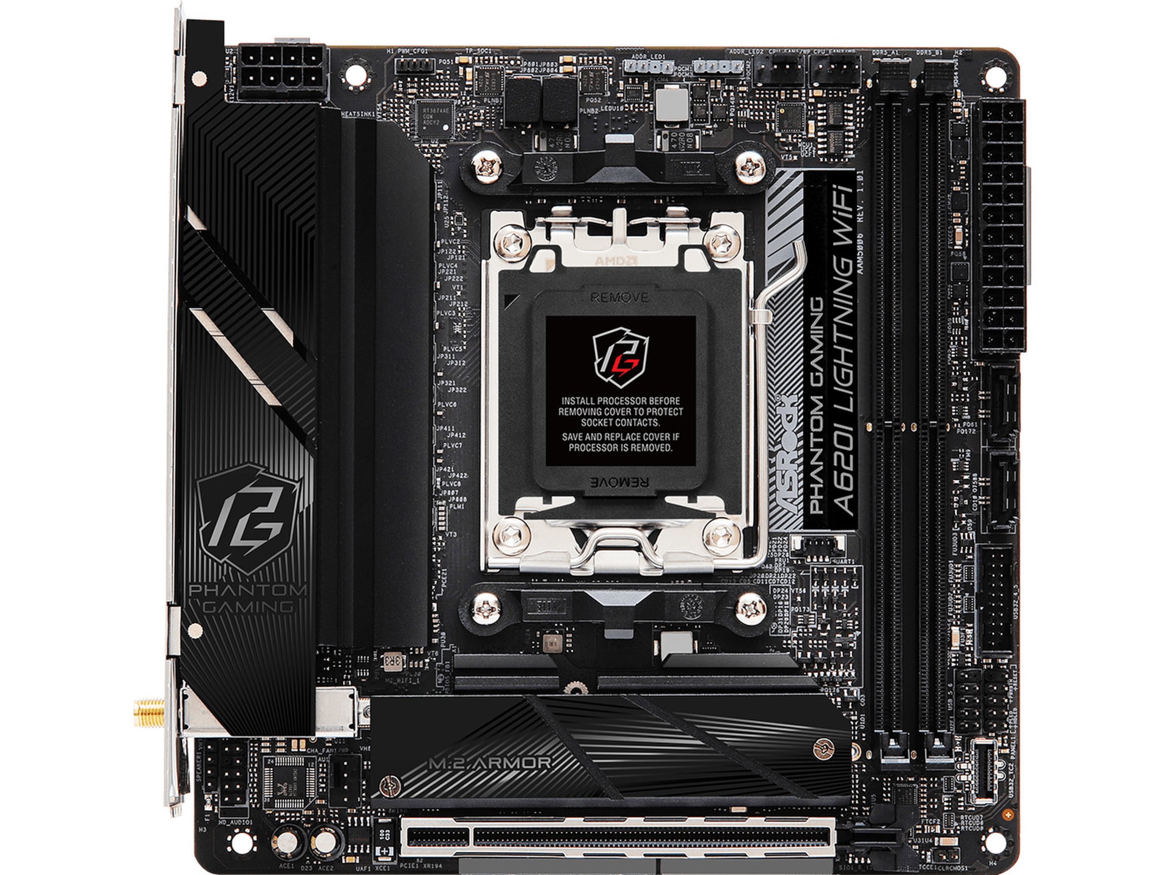 ASRock A620I Phantom Gaming Lightning WIFI Bundkort AMD Socket