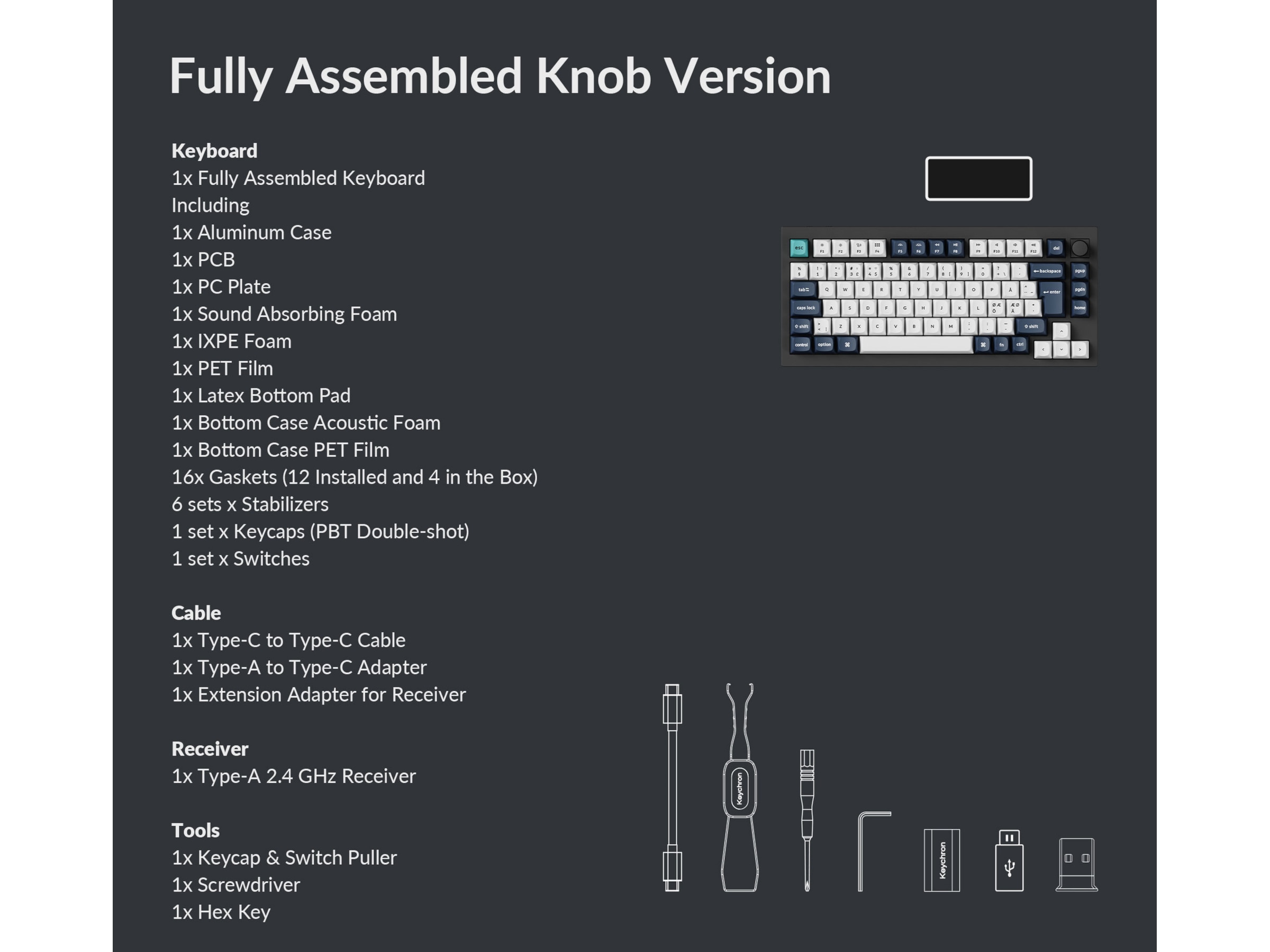 Keychron Q1 MAX 75% Trådløst Tastatur Brown switche Gamingkeyboard