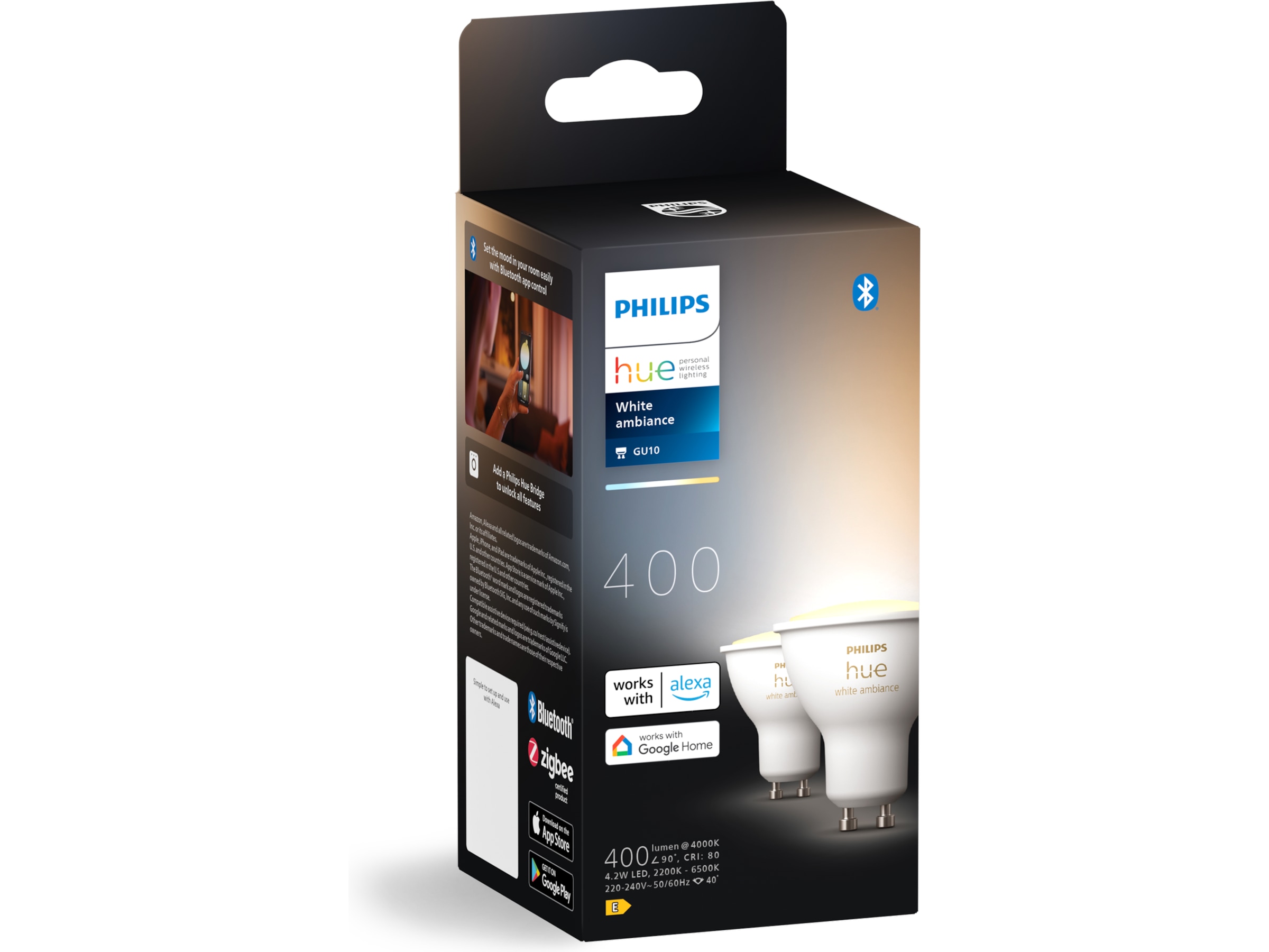Philips Hue White Ambiance 4.2W GU10 2PK LED-pærer & elpærer